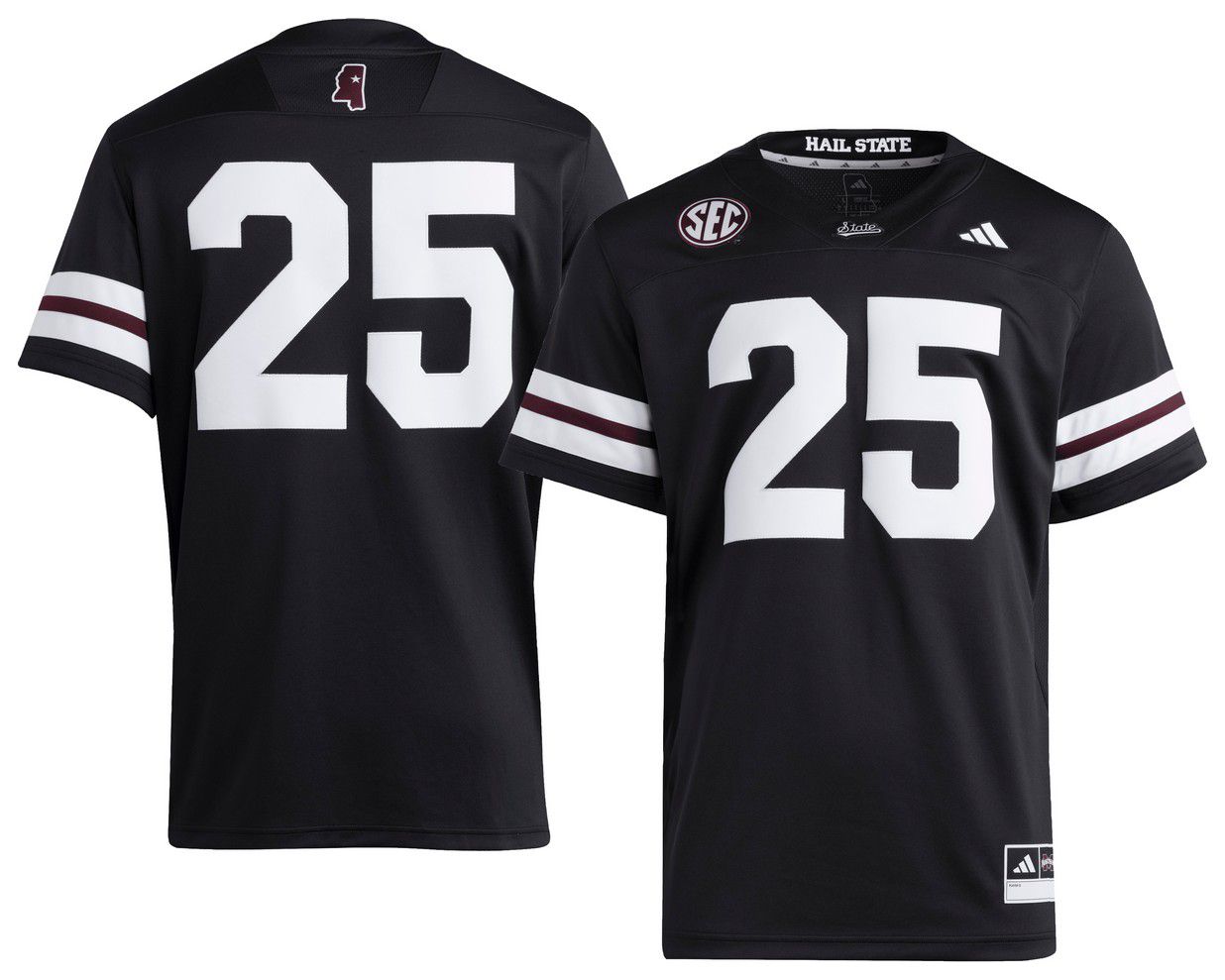 adidas Men's Mississippi State Bulldogs Black Strategy Blackout Alternate Jersey product image