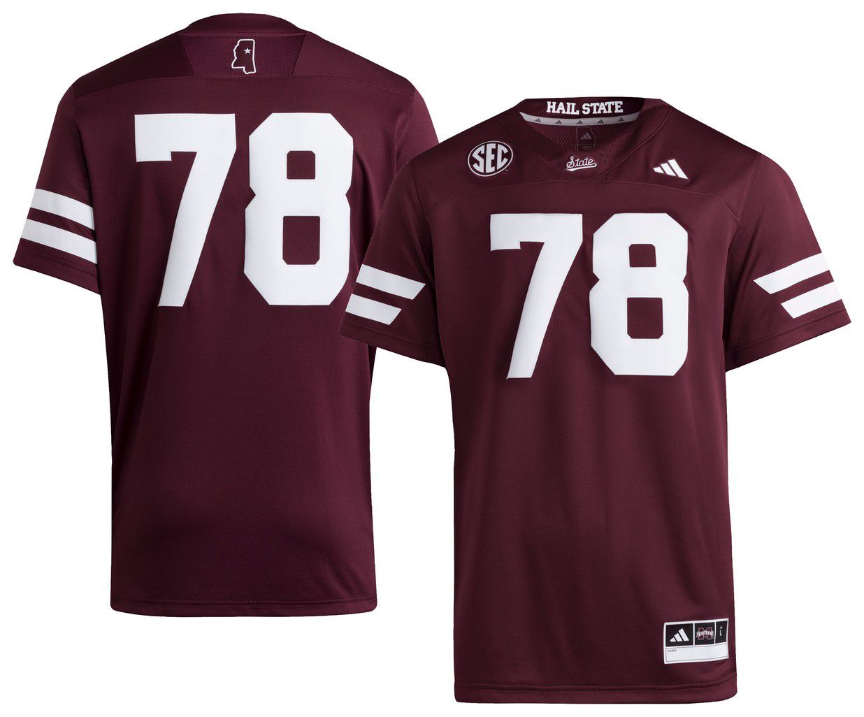 adidas Men's Mississippi State Bulldogs Maroon Premier Home Replica Jersey product image