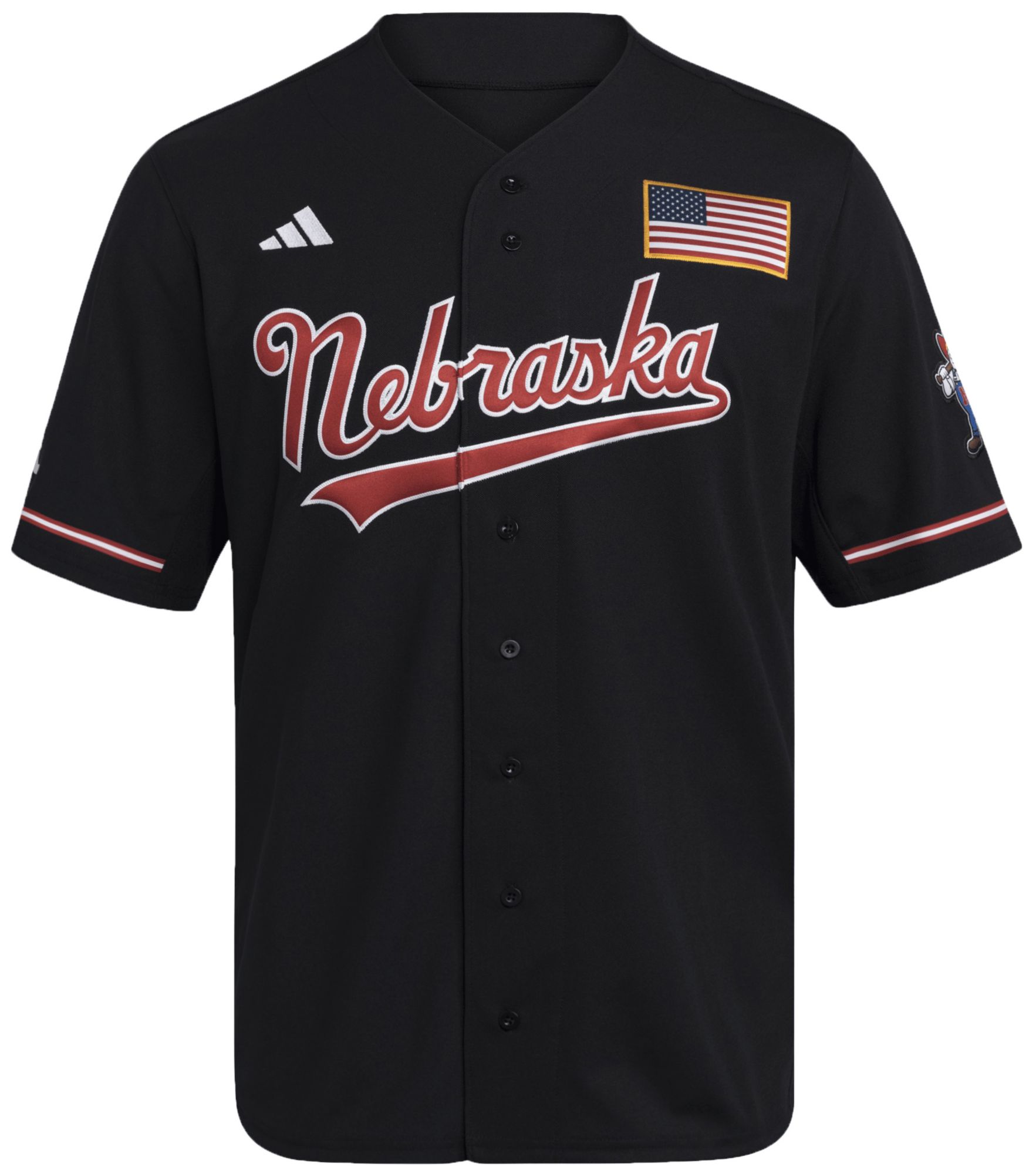 adidas Men's Nebraska Cornhuskers Black Replica Alternate Jersey product image