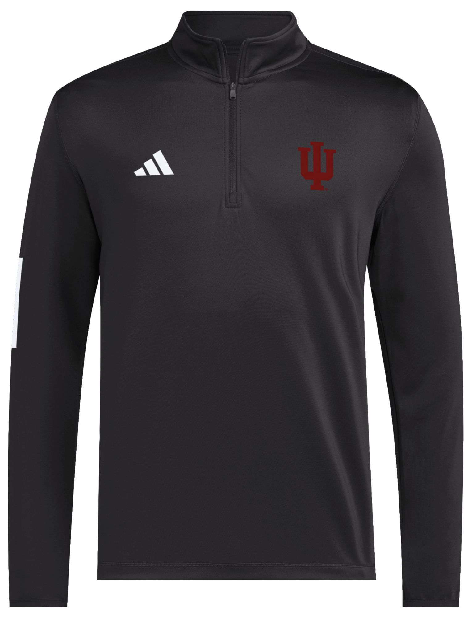 adidas Men's Indiana Hoosiers Black Logo 1/4 Zip Pullover product image