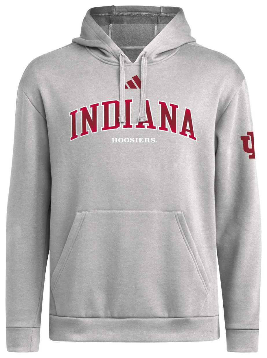 adidas Men's Indiana Hoosiers Medium Grey Seasonal Vault Faded Dreams Fleece Pullover Hoodie product image