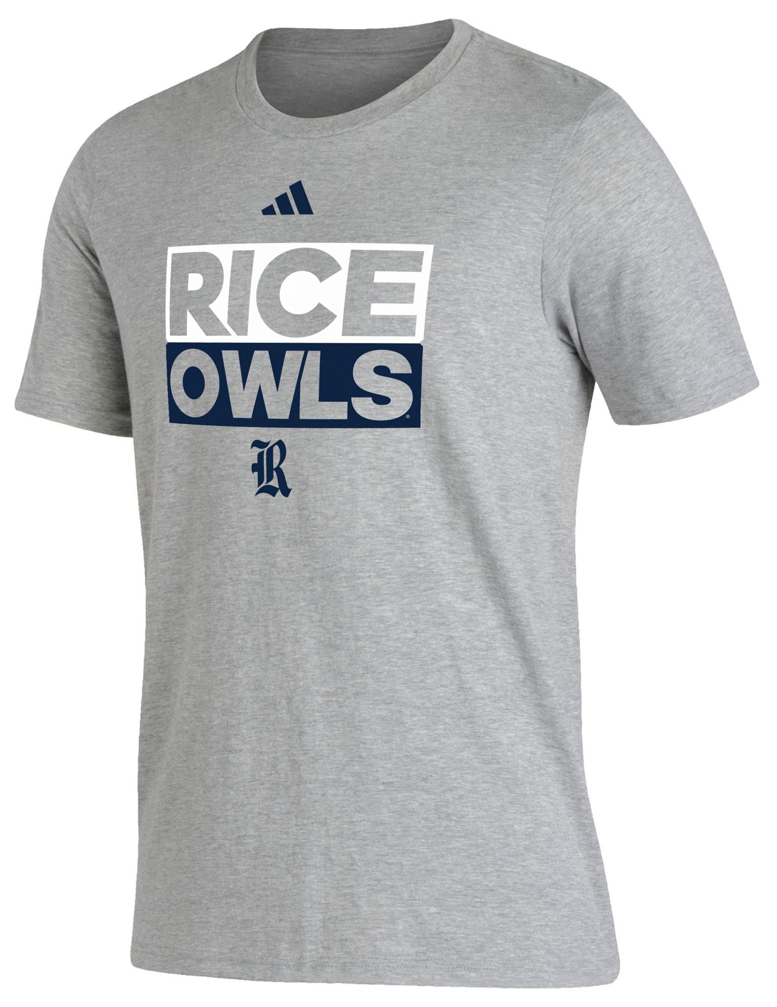 adidas Men's Rice Owls Grey Fresh Training Short Sleeve T-Shirt product image