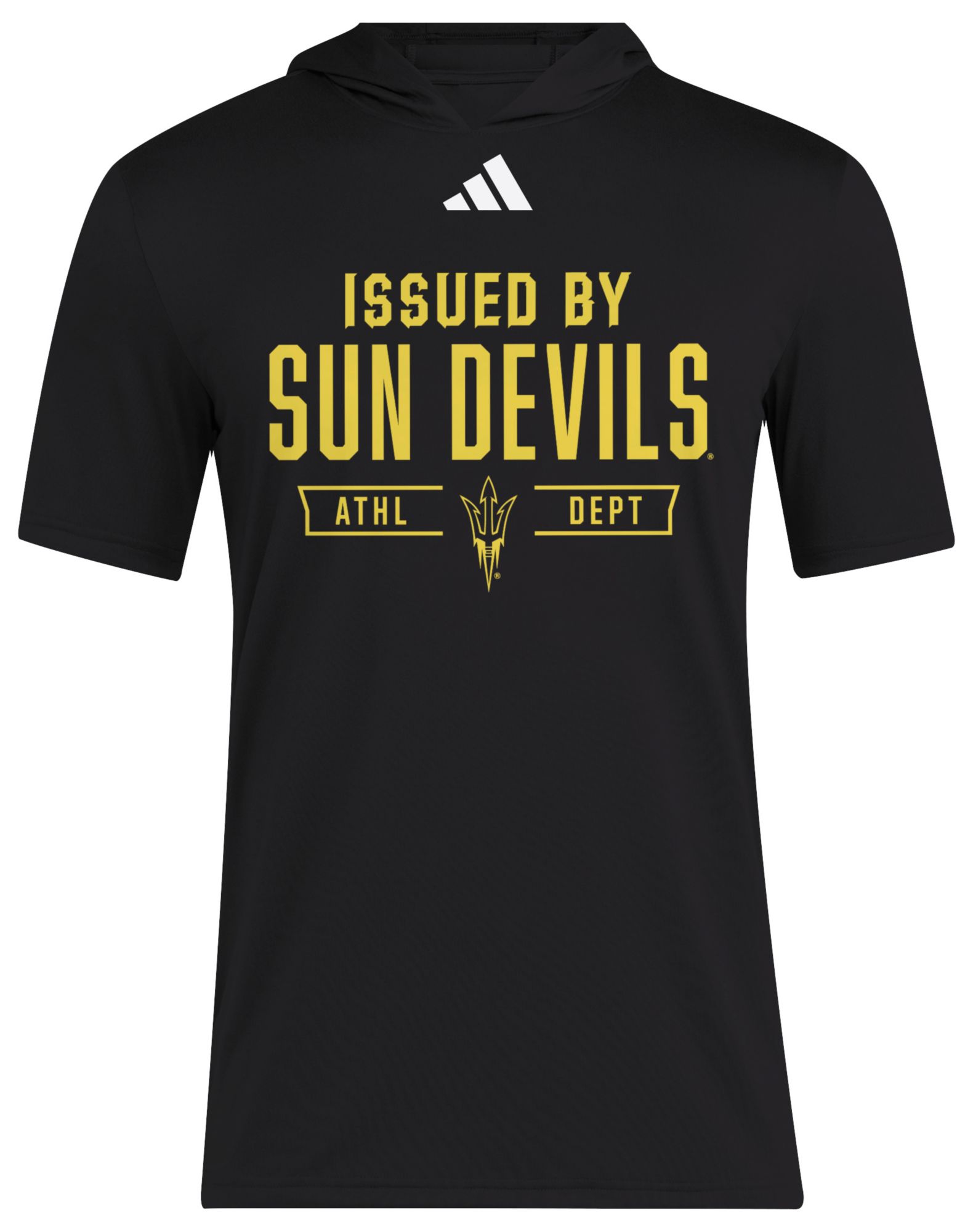 adidas Men's Arizona State Sun Devils Black D4T Short Sleeve Pullover Hoodie product image