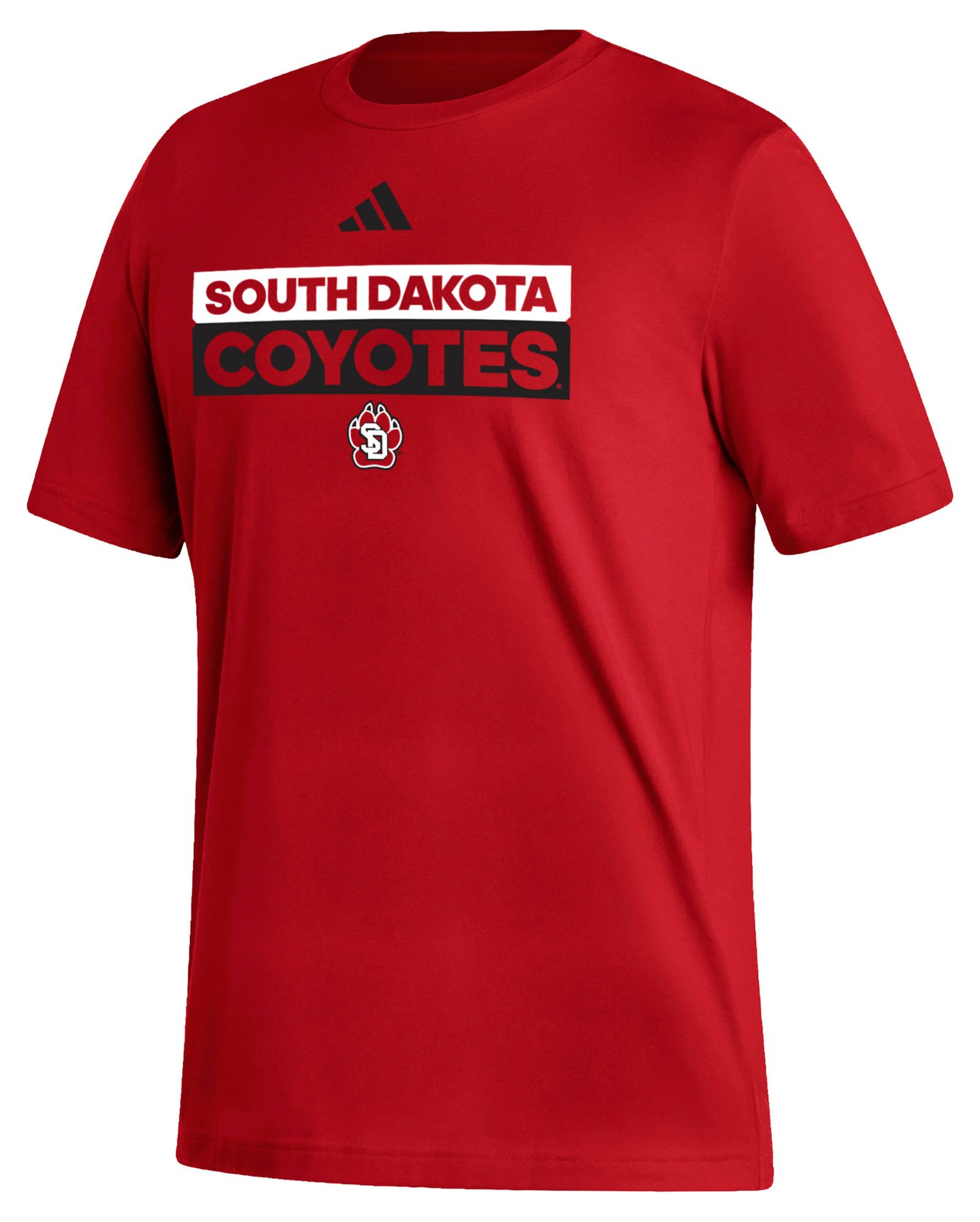 adidas Men's South Dakota Coyotes Red Fresh Training Short Sleeve T-Shirt product image