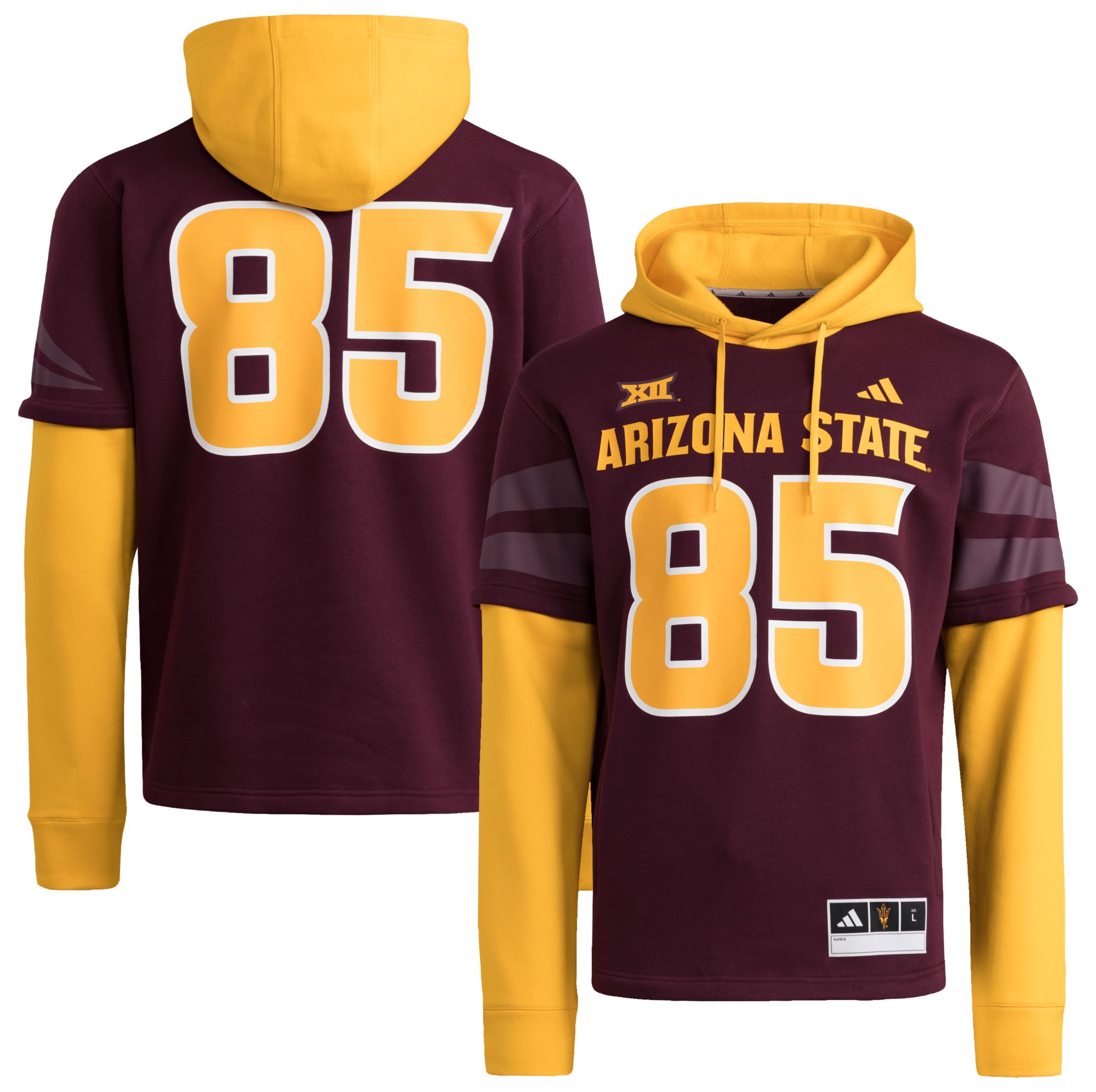 adidas Men's Arizona State Sun Devils #85 Medium Red Hooded Jersey product image