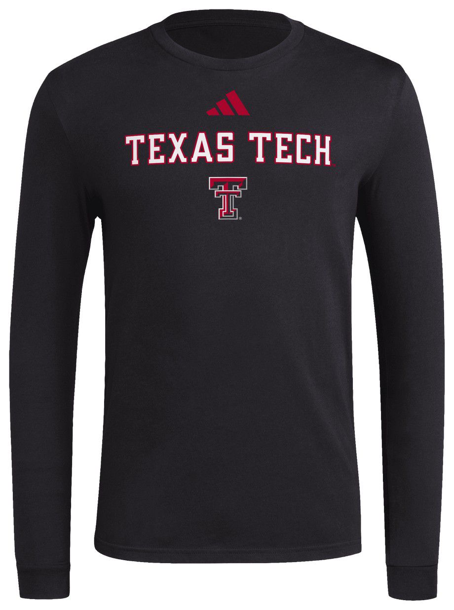 adidas Men's Texas Tech Red Raiders Black Locker Wordmark Fresh Long Sleeve T-Shirt product image