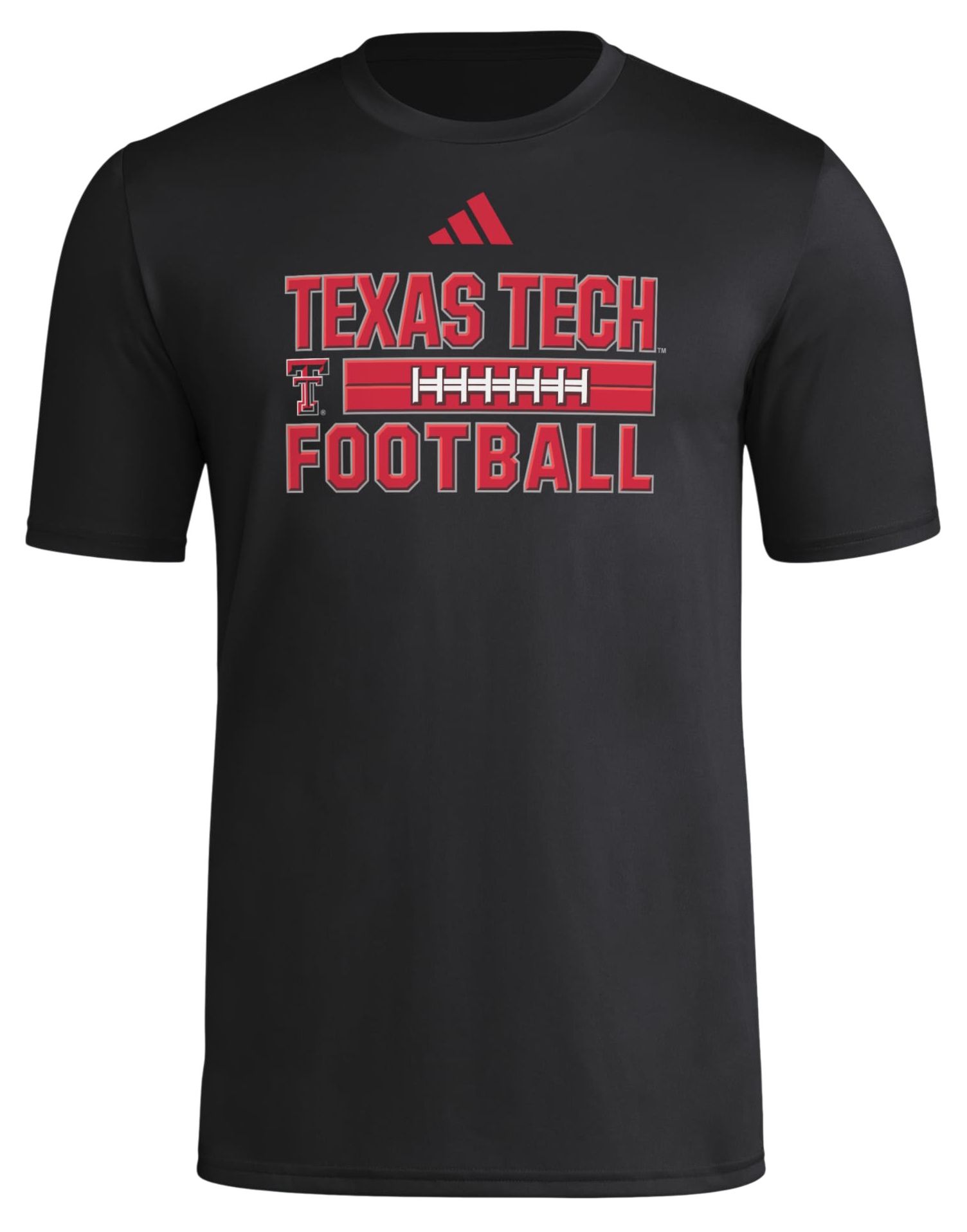 adidas Men's Texas Tech Red Raiders Black Pregame Laces Out T-Shirt product image