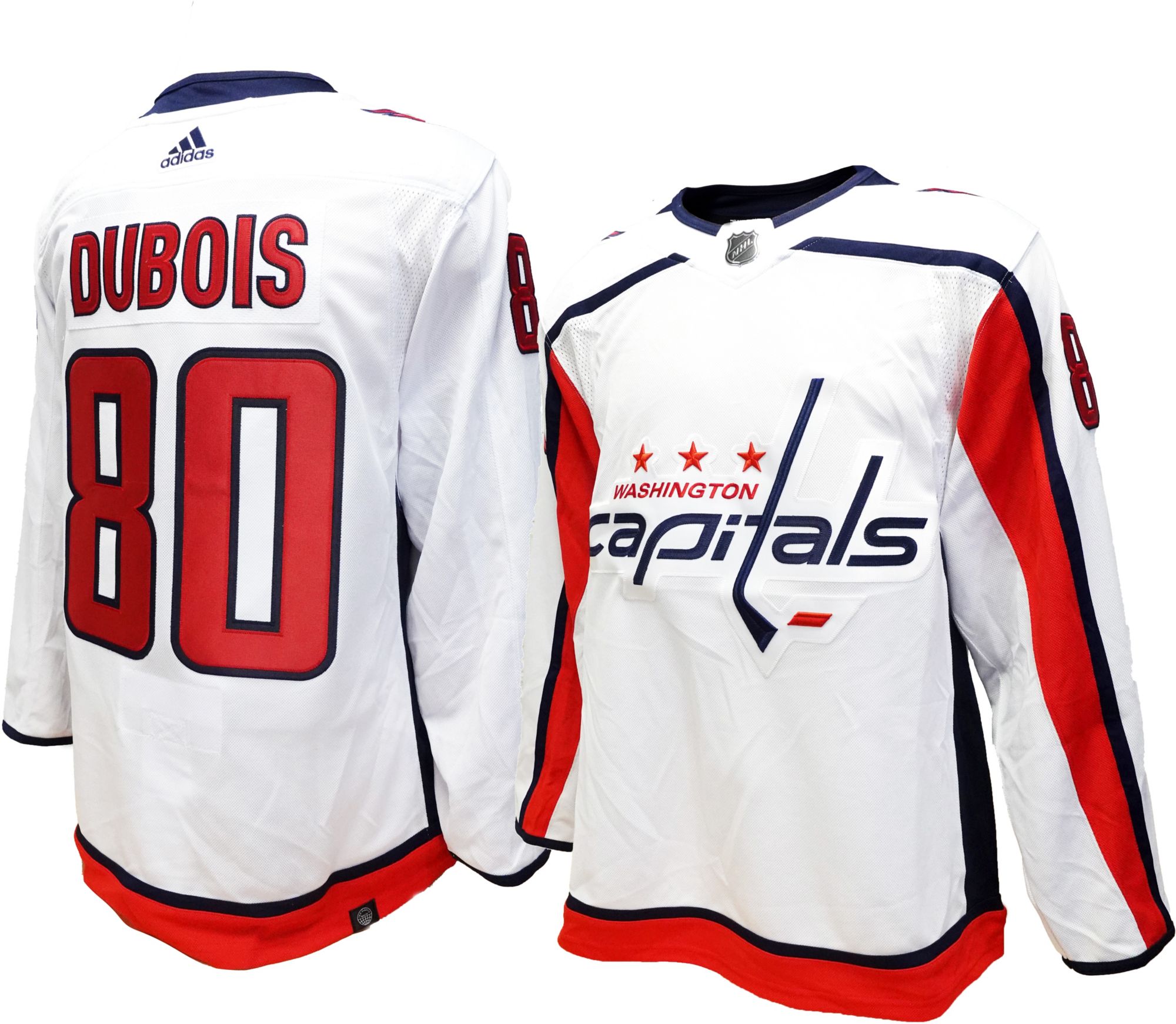 adidas Men's Washington Capitals Pierre Luc DuBois #80 White Premium Authentic Away Jersey product image