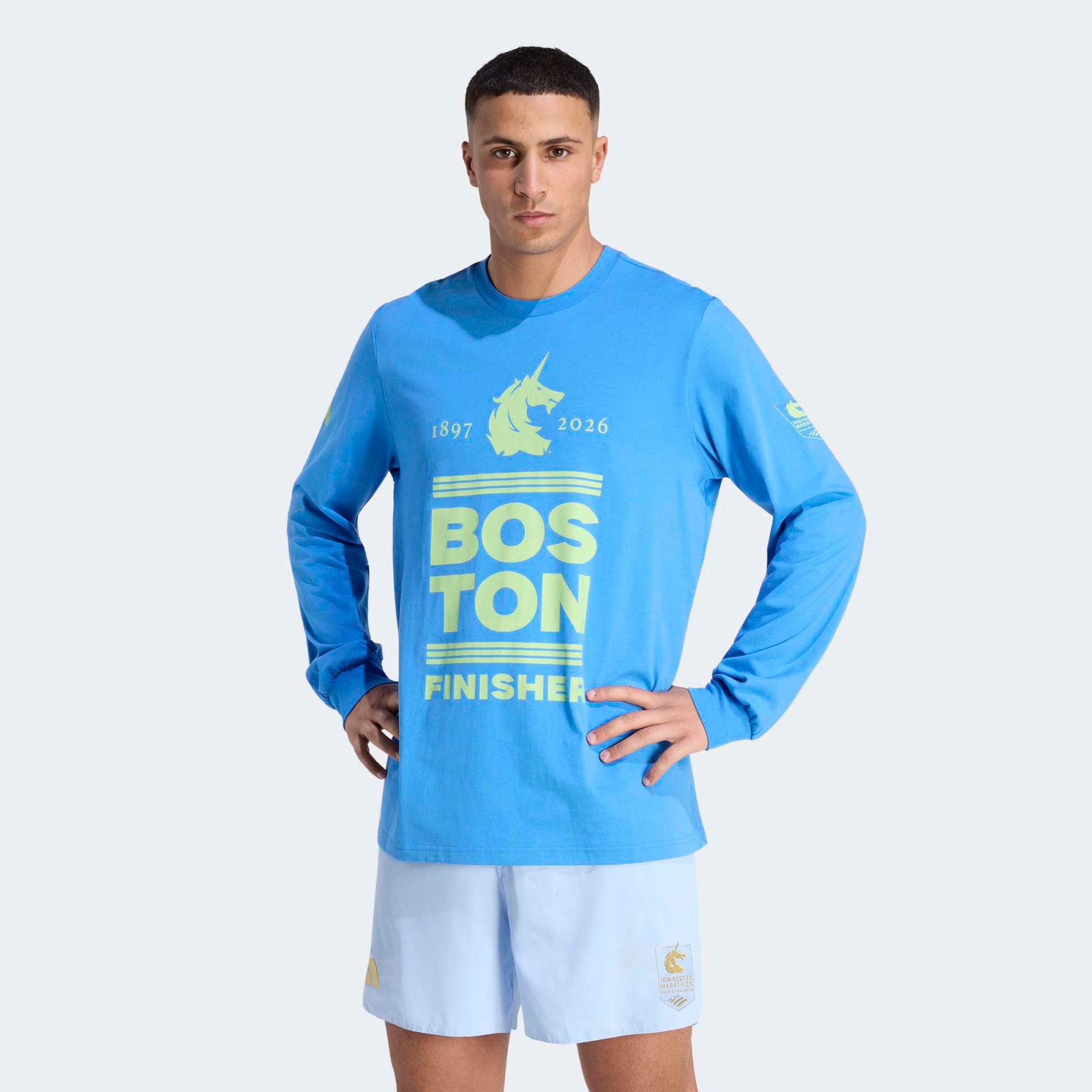 adidas Men's Boston Marathon 2026 Finisher Long Sleeve Graphic T-Shirt product image