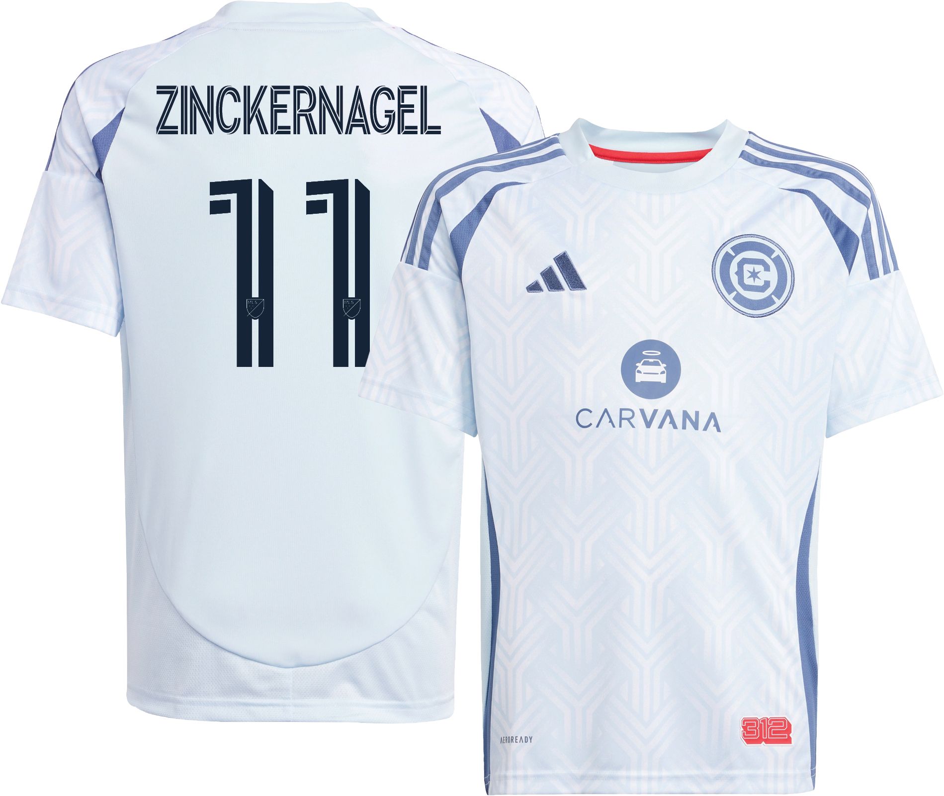 adidas Youth Chicago Fire Philip Zinckernagel #11 2025 Secondary Replica Jersey product image