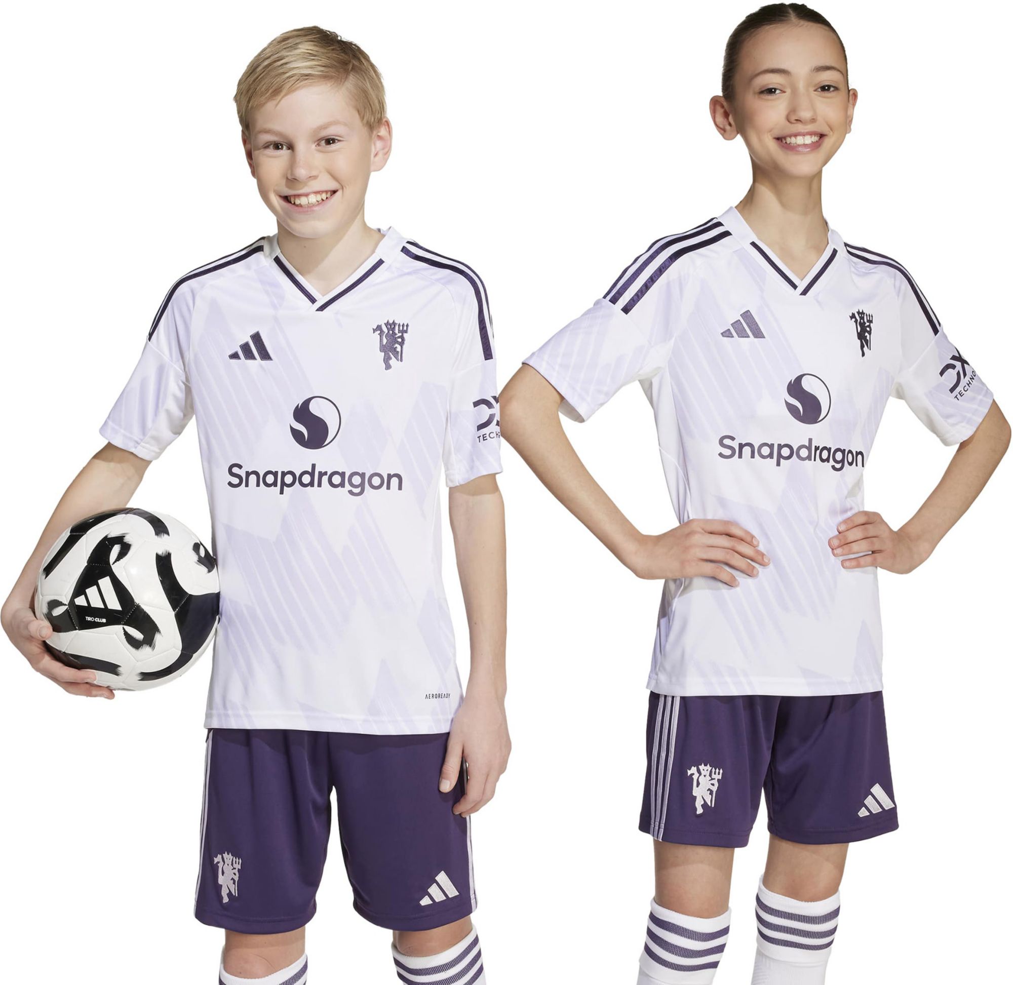 adidas Youth Manchester United 2025-26 White Away Replica Jersey product image