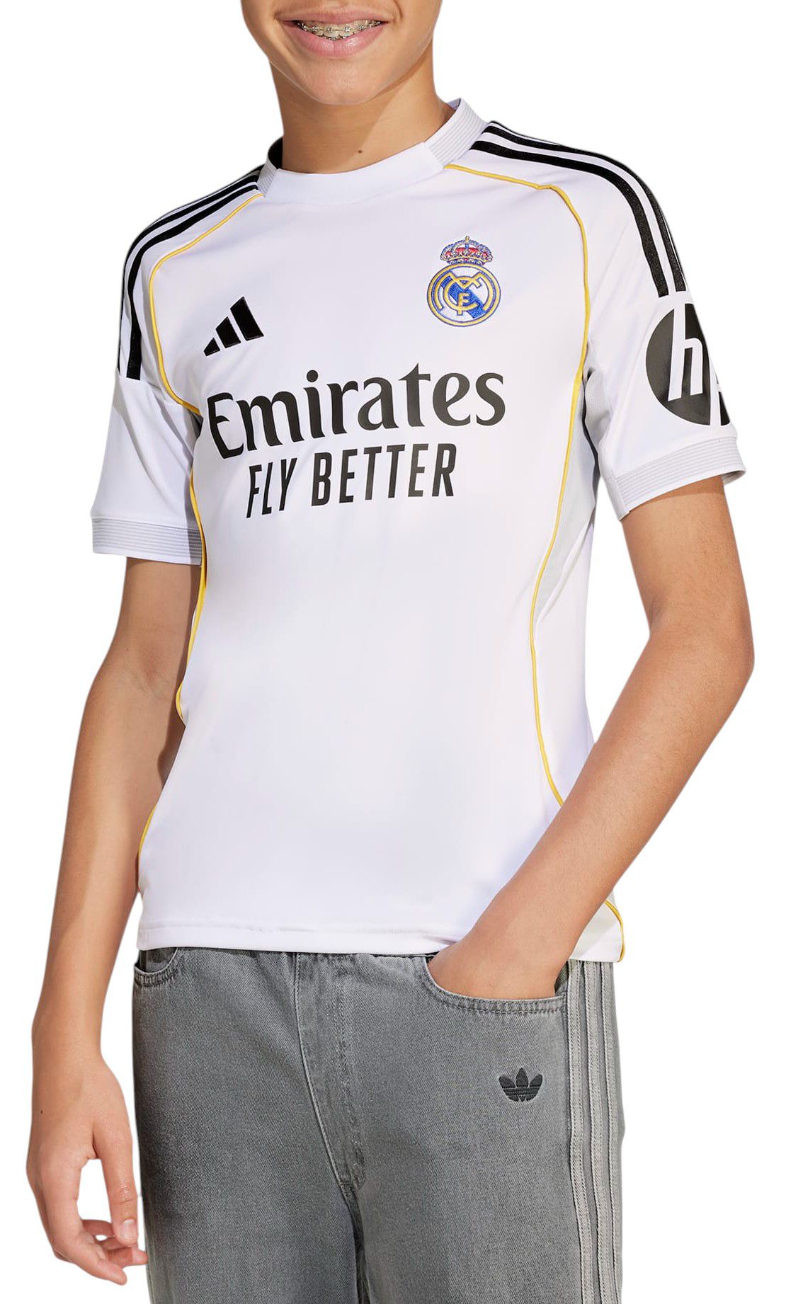 adidas Youth Real Madrid 2025 White Home Replica Jersey product image