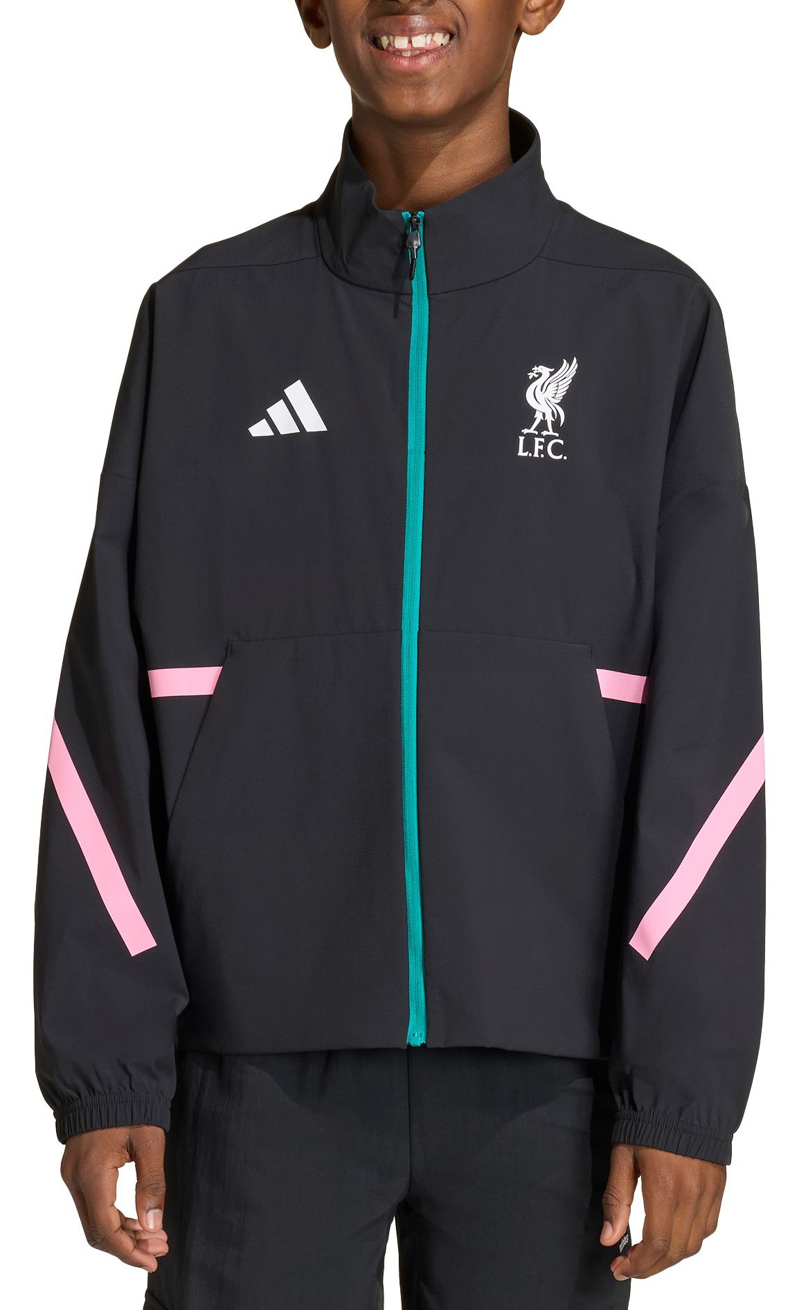 adidas Youth 2025 Liverpool Black Anthem Full-Zip Jacket product image
