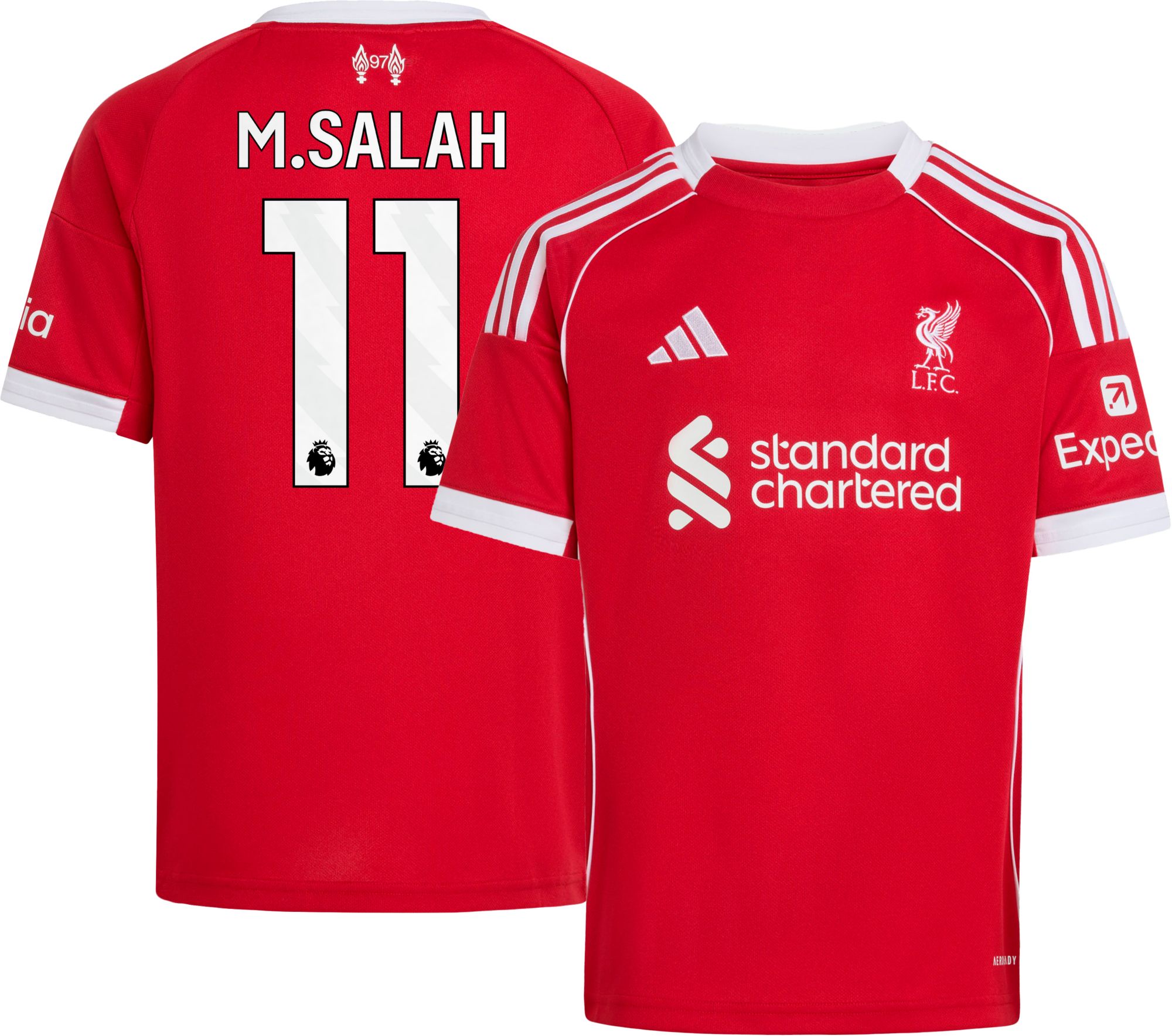 adidas Youth Liverpool FC Mohamed Salah #11 2025-26 Red Home Replica Jersey product image