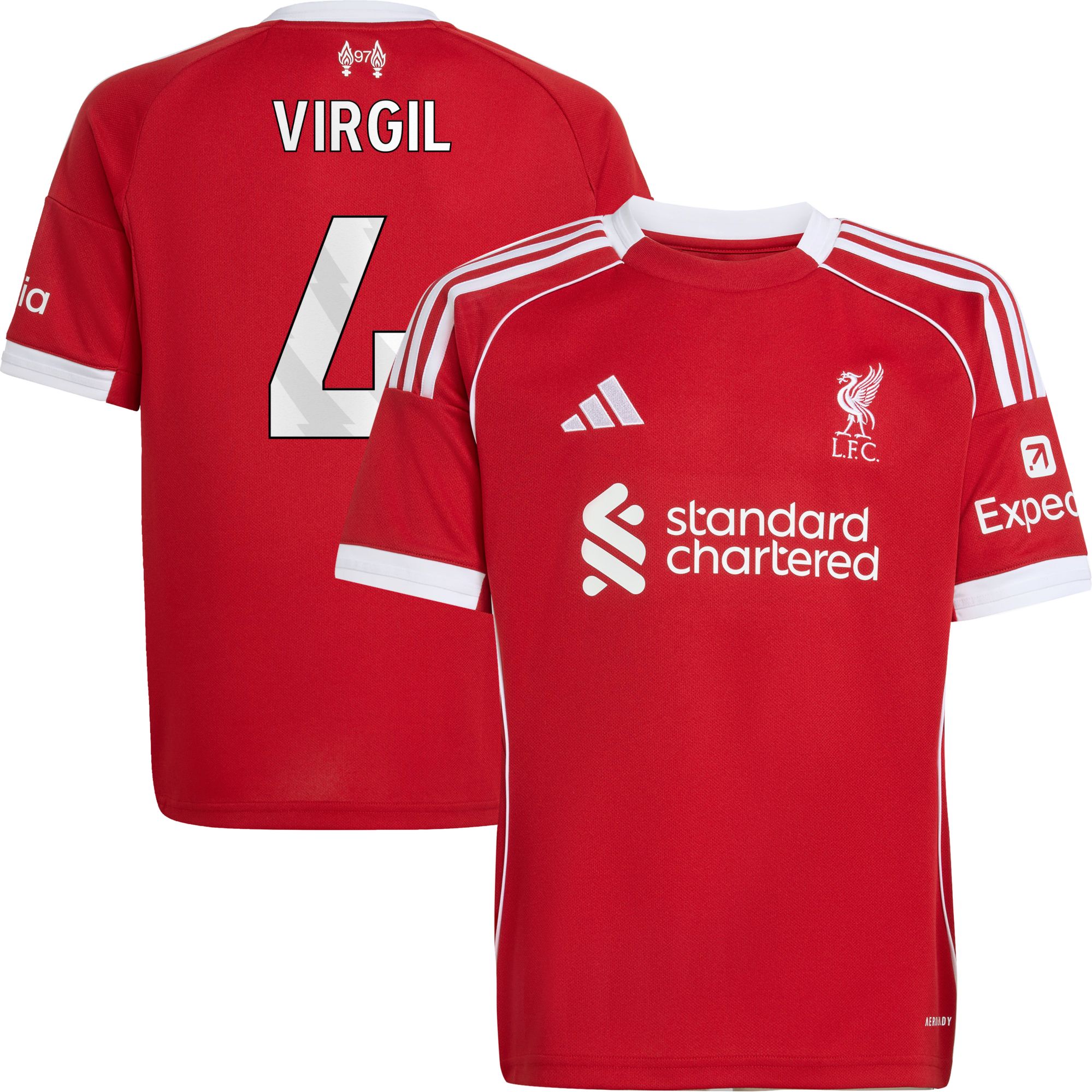 adidas Youth Liverpool FC Virgil van Dijk #4 2025-26 Home Replica Jersey product image