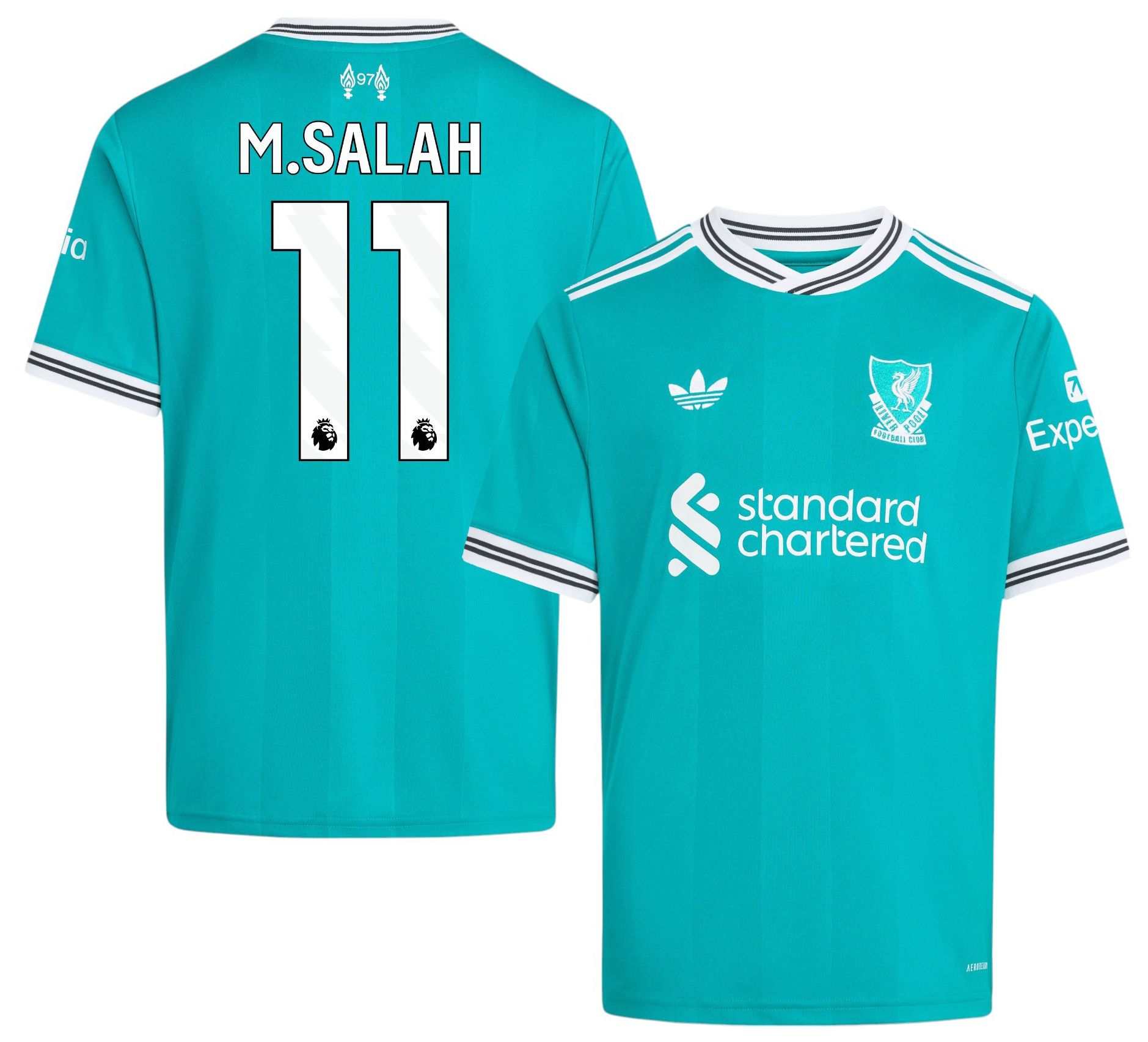 adidas Youth Liverpool Mohamed Salah #11 2025 Green Third Replica Jersey product image