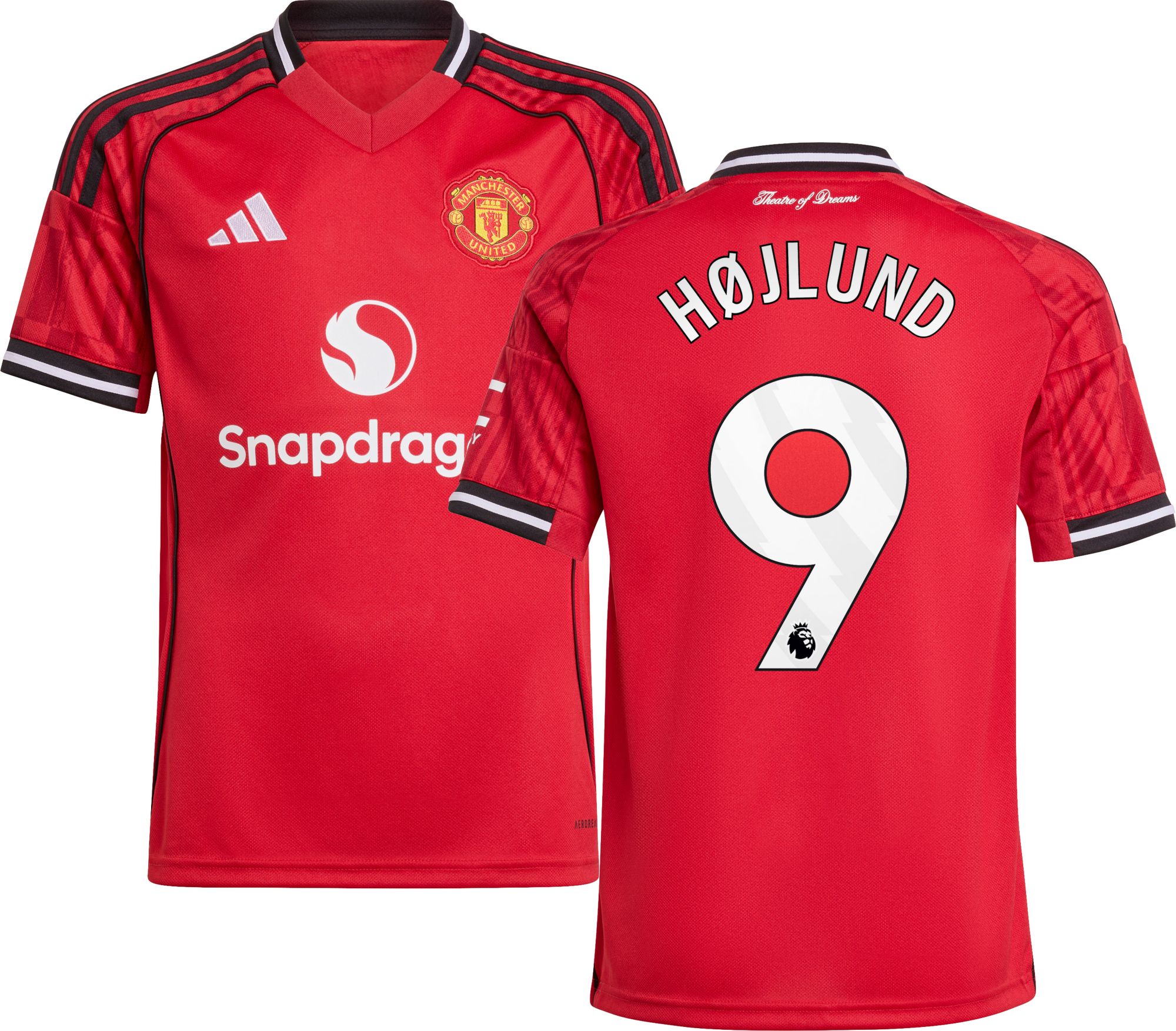 adidas Youth Manchester United Rasmus Hojlund #9 2025-26 Home Replica Jersey product image
