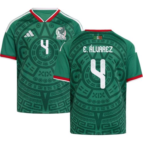 adidas Youth Mexico Santiago Giménez #11 2026 Home Replica Jersey
