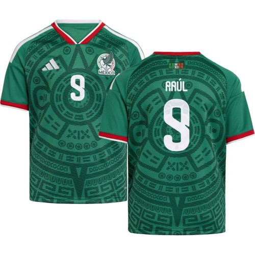 adidas Youth Mexico Santiago Giménez #11 2026 Home Replica Jersey