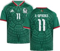 adidas Youth Mexico Santiago Giménez #11 2026 Home Replica Jersey