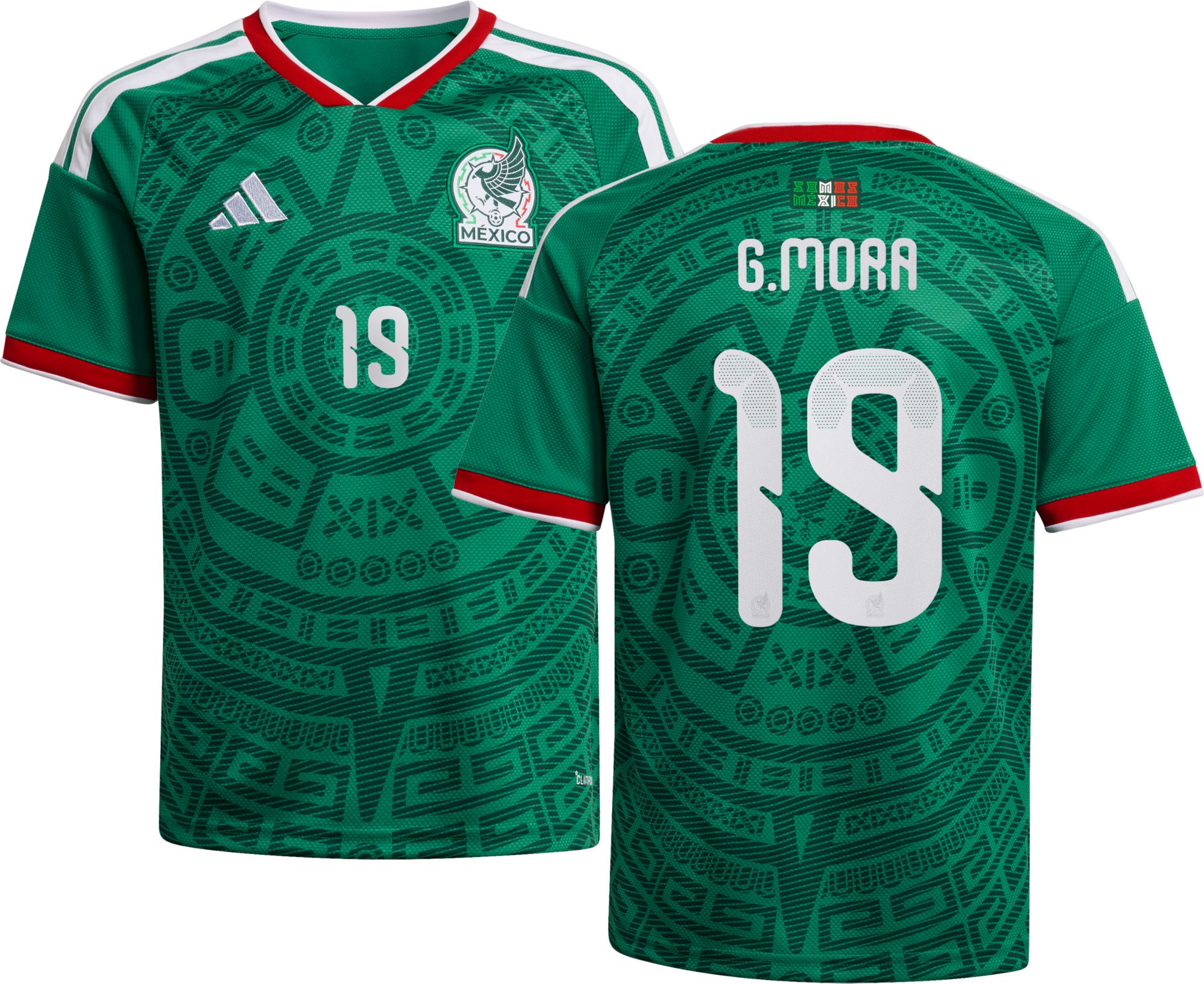 ウェア  Mexico National Team Jersey M adidas Youth Mexico Gilberto Mora #19 2026 Home Replica Jersey