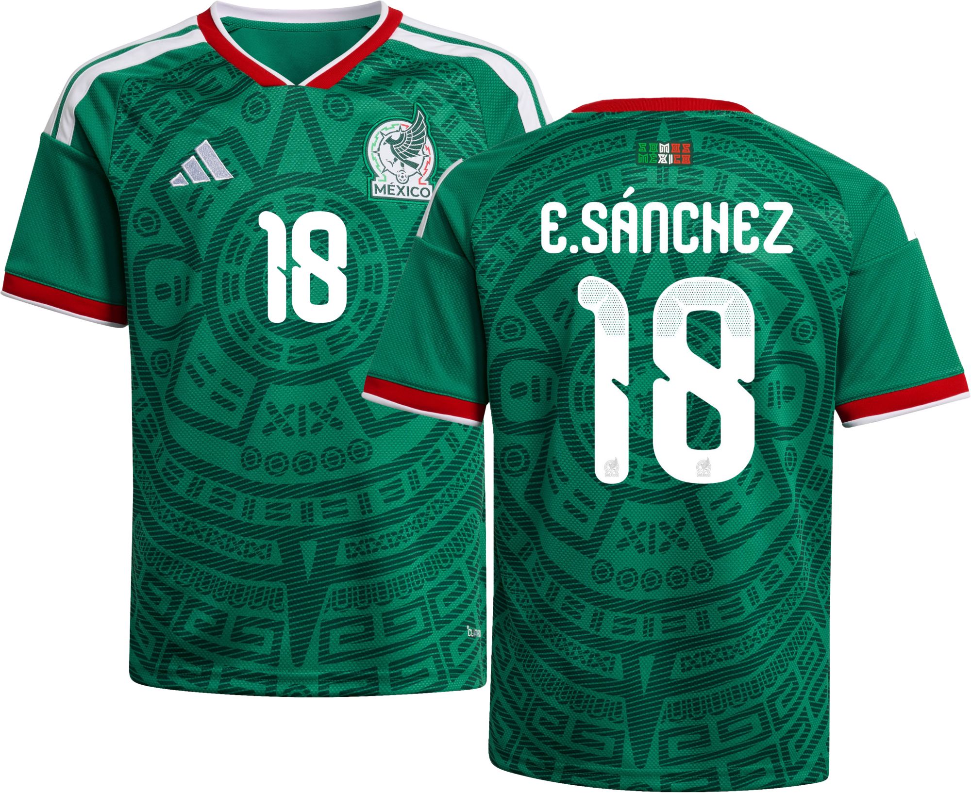 adidas Youth Mexico Erik Sanchez #18 2026 Home Replica Jersey product image