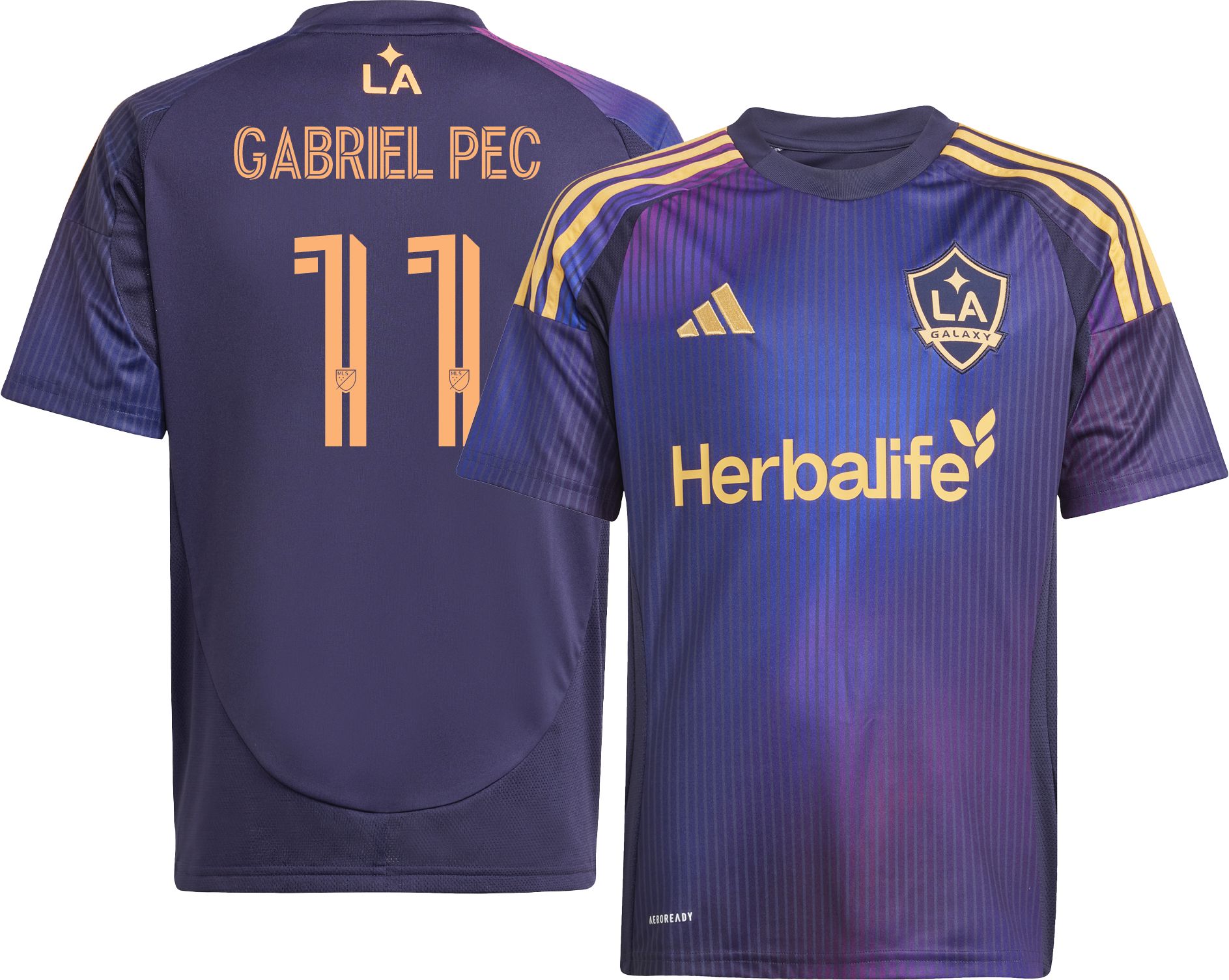 adidas Youth LA Galaxy Gabriel Pec #11 2025 Secondary Replica Jersey product image