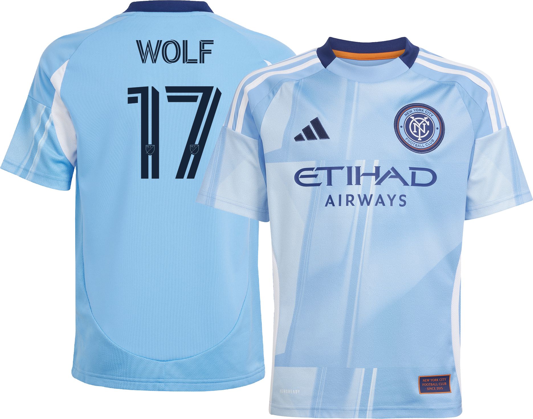 adidas Youth New York City FC Hannes Wolf #17 2025 Primary Replica Jersey product image