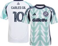 adidas Youth New England Revolution Carles Gil #10 2025 Secondary