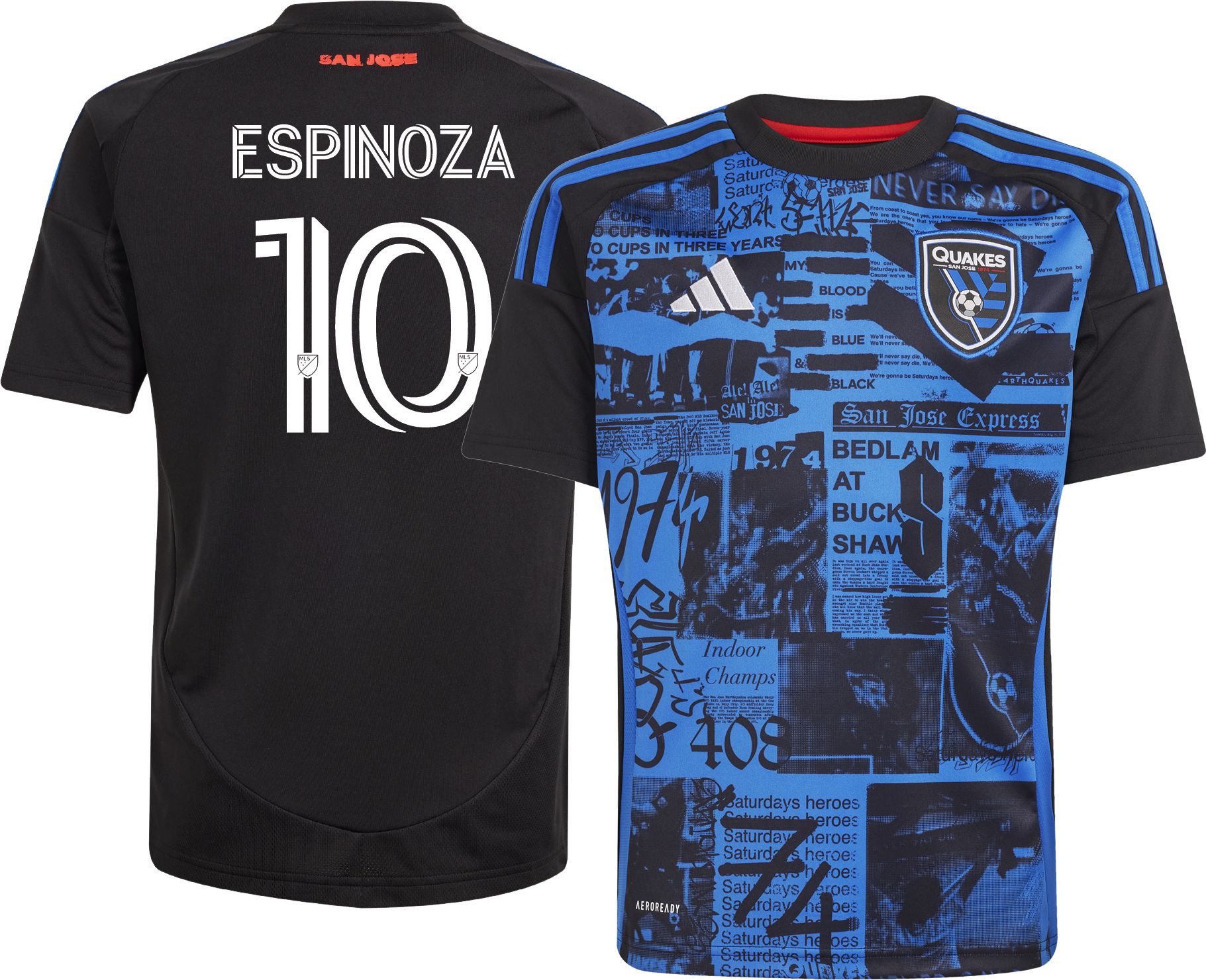 adidas Youth San Jose Earthquakes Cristian Espinoza #10 2025 Primary Replica Jersey product image