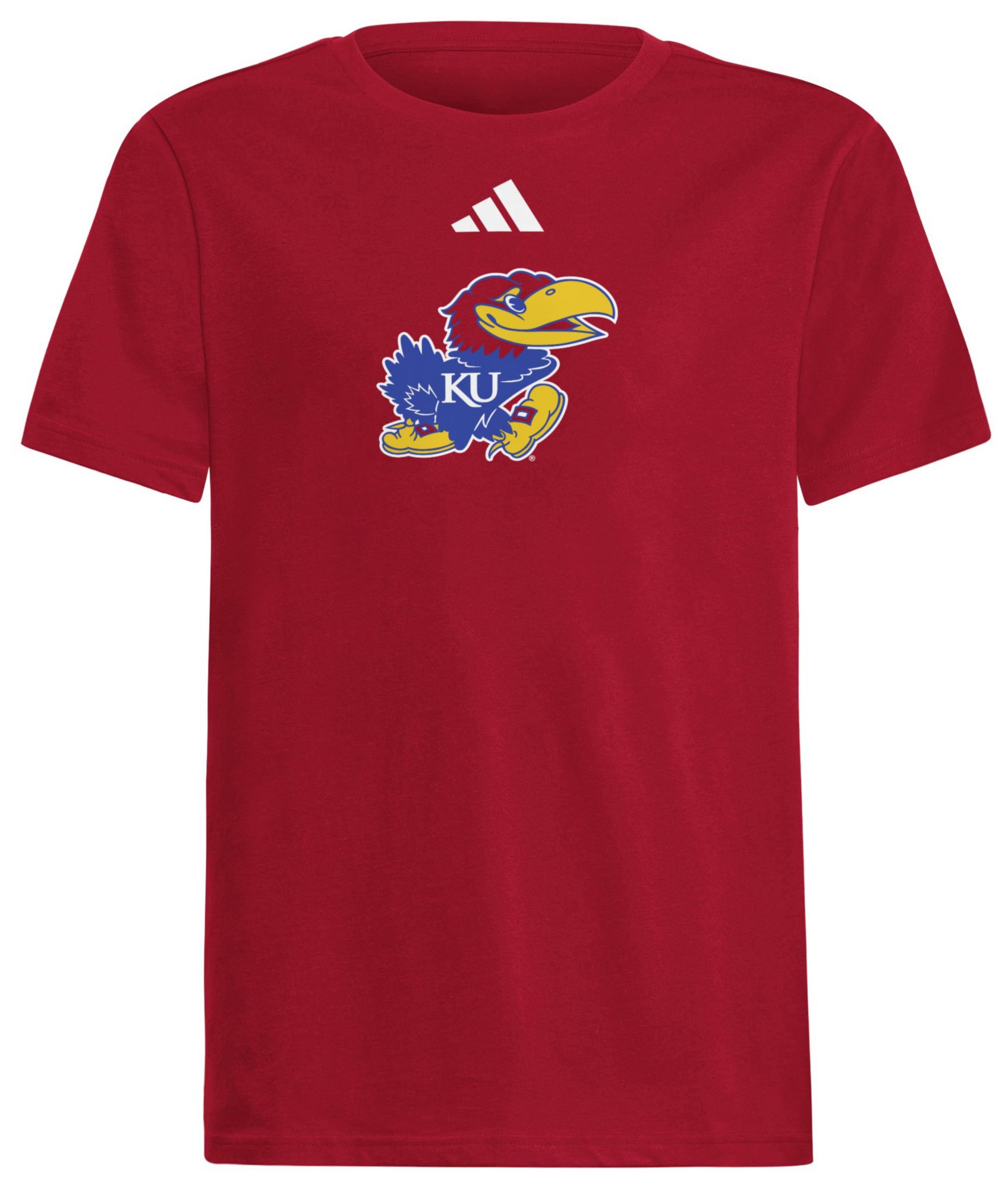 adidas Youth Kansas Jayhawks Team Power Red Fresh Logo T-Shirt product image