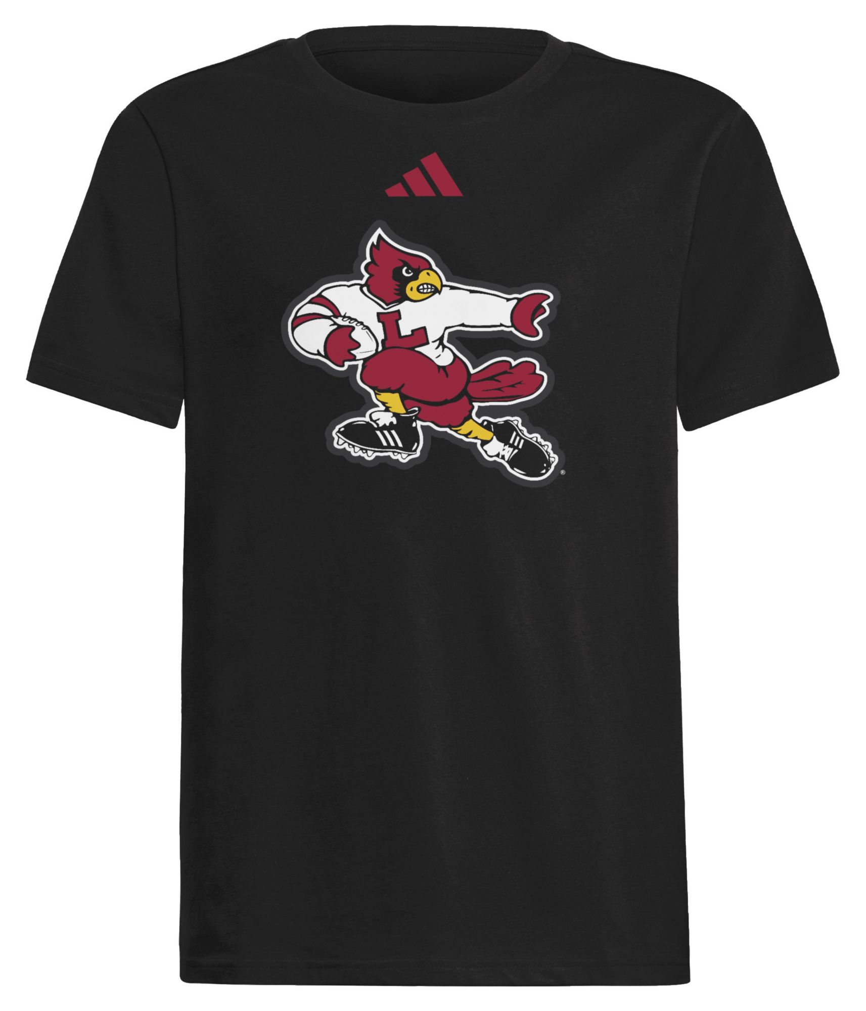adidas Youth Louisville Cardinals Black Strategy 1980's Throwback Short Sleeve T-Shirt product image
