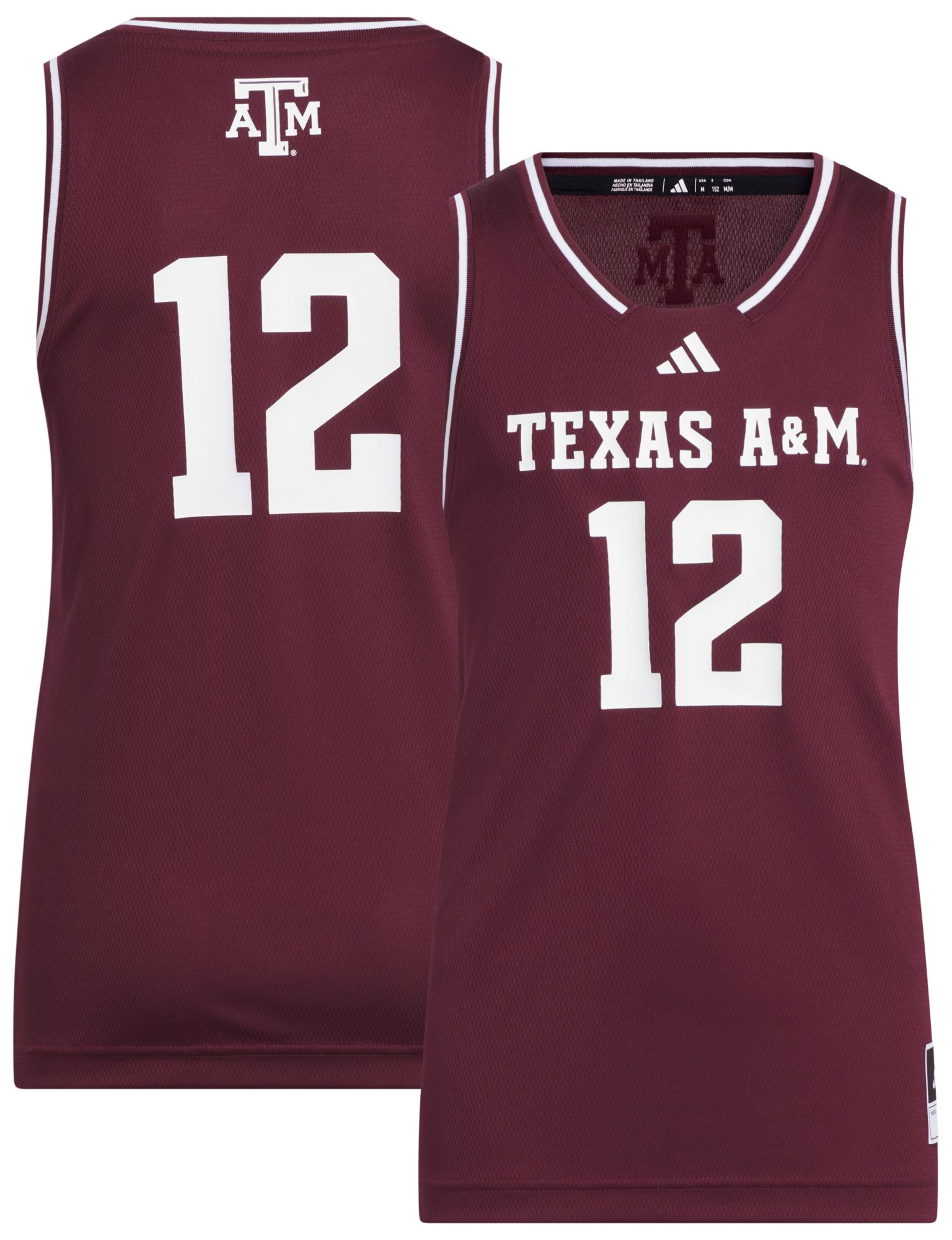 adidas Youth Texas A&M Aggies Team Maroon Swingman Basketball Jersey product image