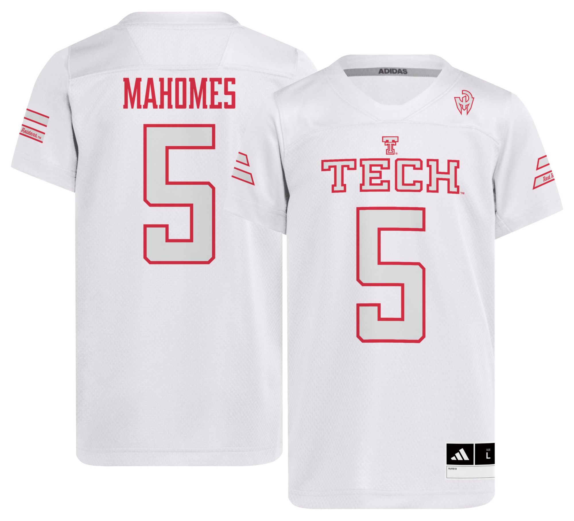 adidas Youth Texas Tech Red Raiders White Replica Strategy Football Jersey product image