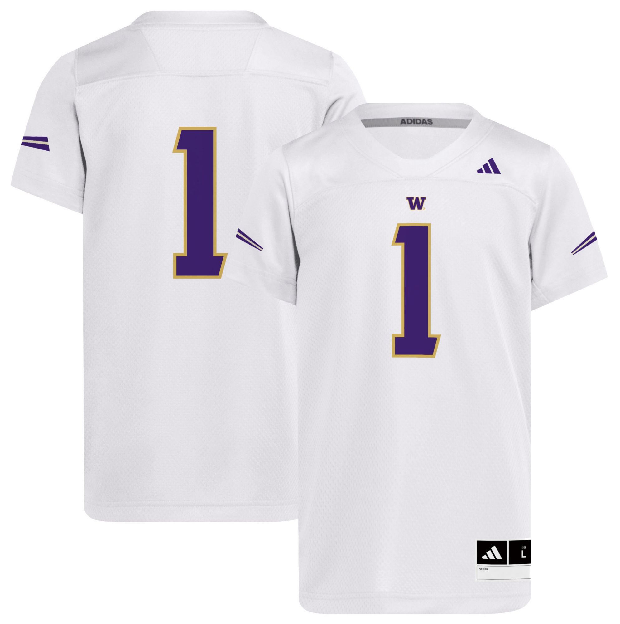 adidas Youth Washington Huskies White Replica Jersey product image