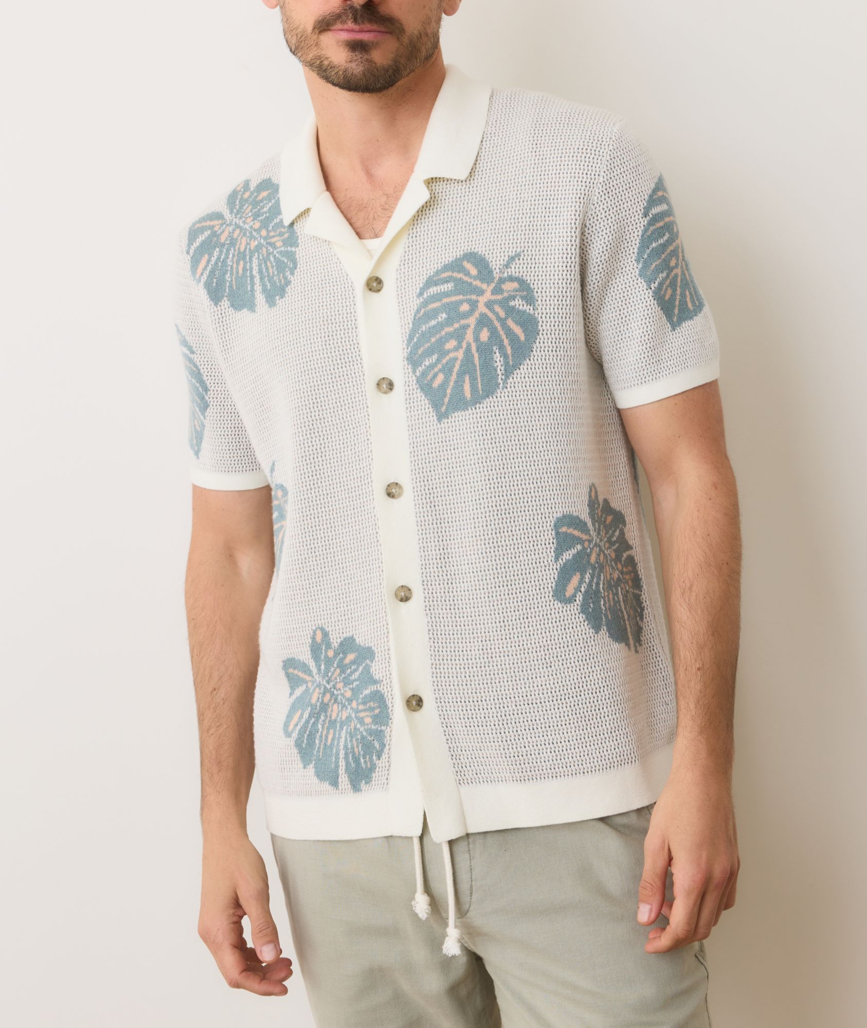Marine Layer Men's Asher Sweater Short Sleeve Resort Shirt product image