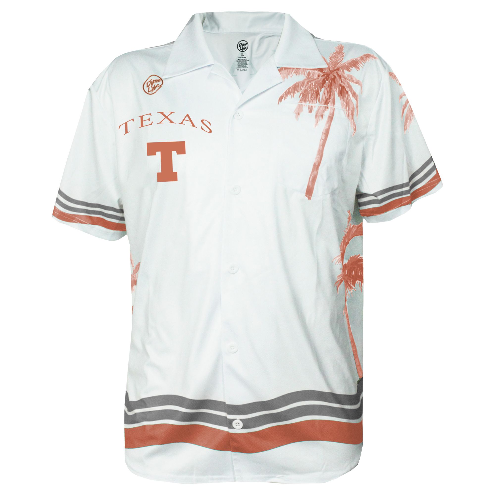 Dyme Lyfe Men's Texas Longhorns White Sublimated Mascot Button Down Shirt product image