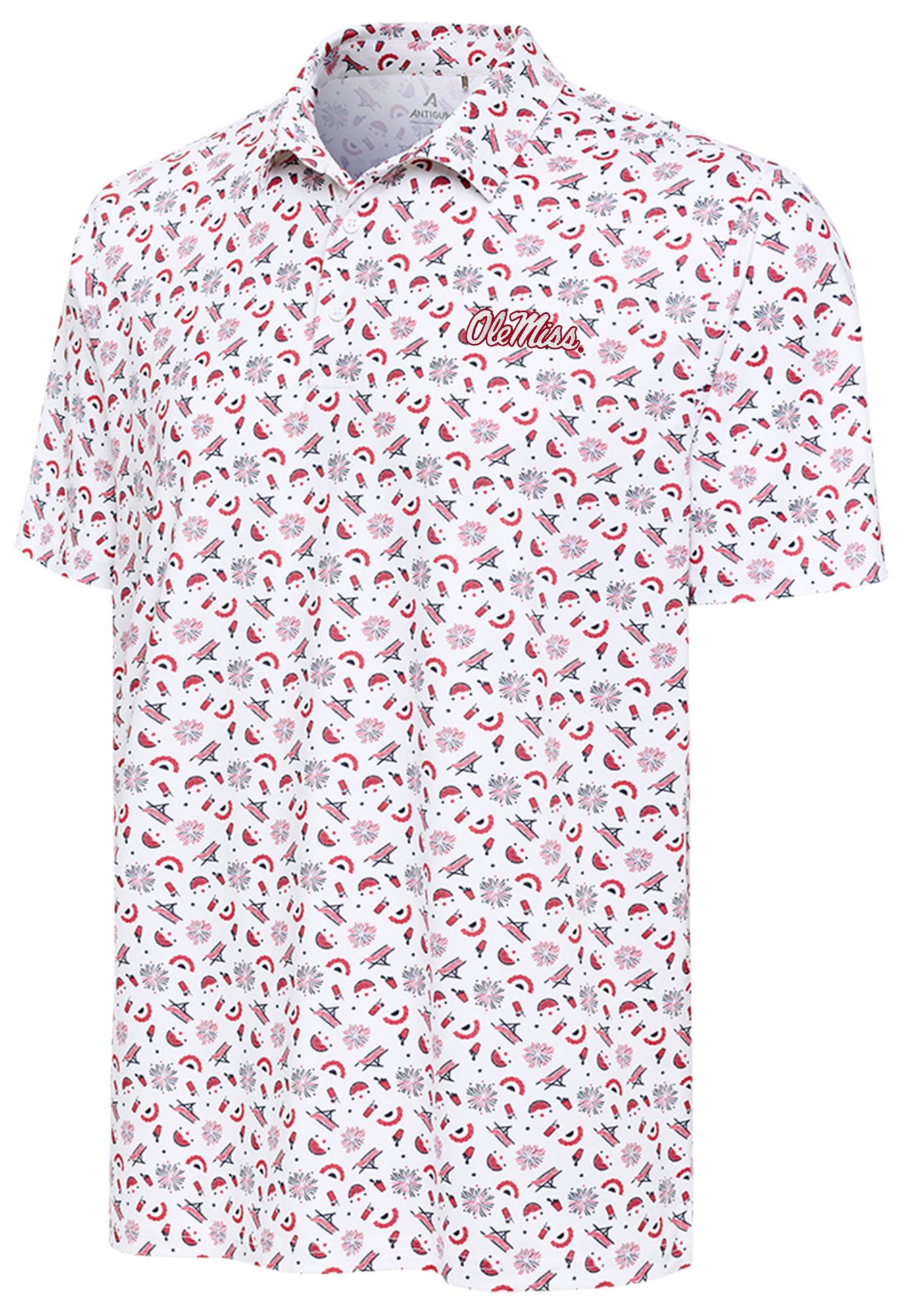 Antigua Men's Ole Miss Rebels White Patriot Polo product image