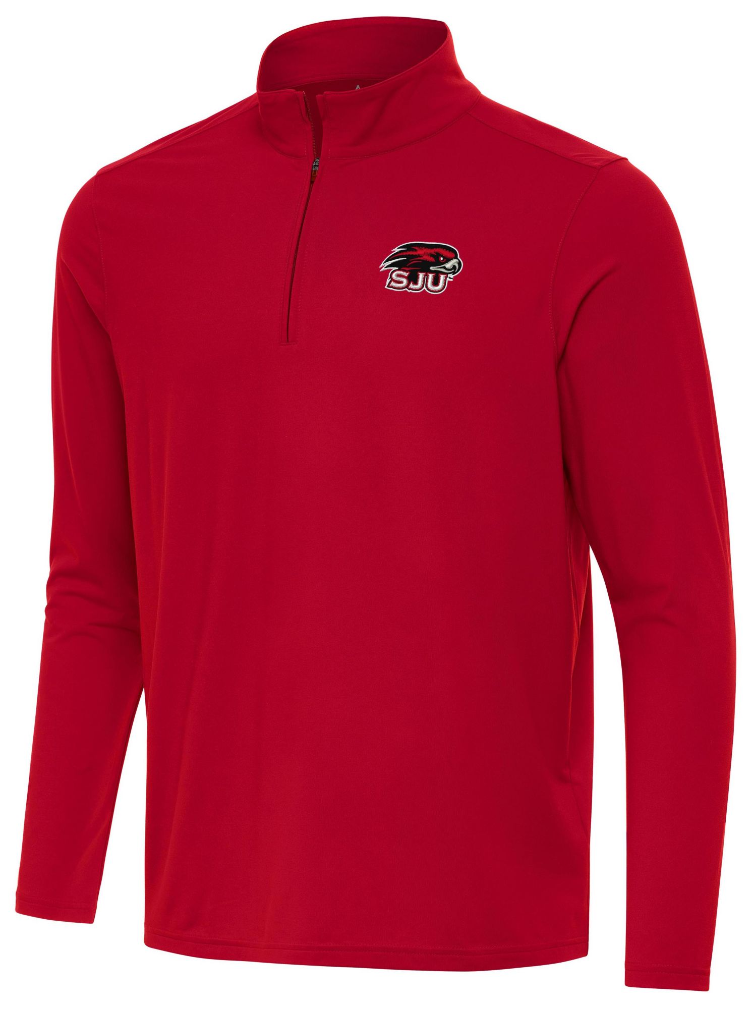 Antigua Men's Saint Joseph's Hawks Dark Red Intent 1/4 Zip Pullover product image
