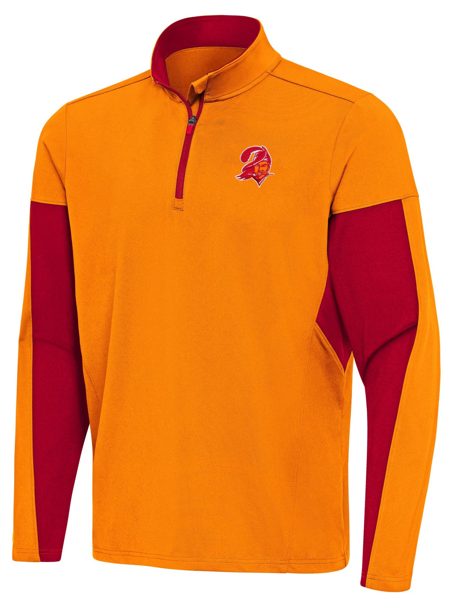 Antigua Men's Tampa Bay Buccaneers Orange Aspect 1/4 Zip Shirt product image