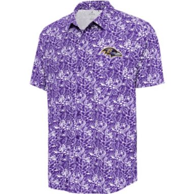sorry, Antigua Men's Baltimore Ravens Purple Resort Button Down Short Sleeve Shirt is currently out of stock