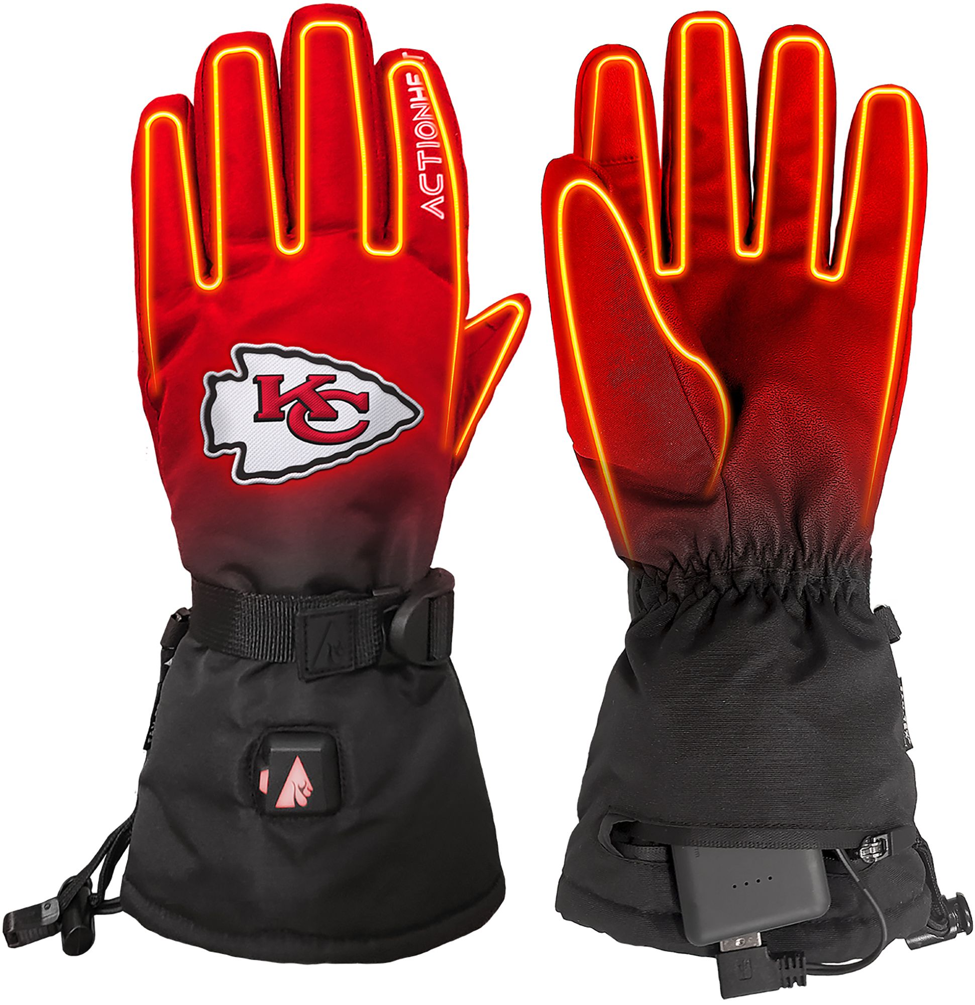 ActionHeat Adult Kansas City Chiefs 5V Premium Battery Heated Gloves product image