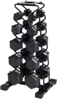 ETHOS 150 lb Cast Hex Dumbbell Set+ Rack
