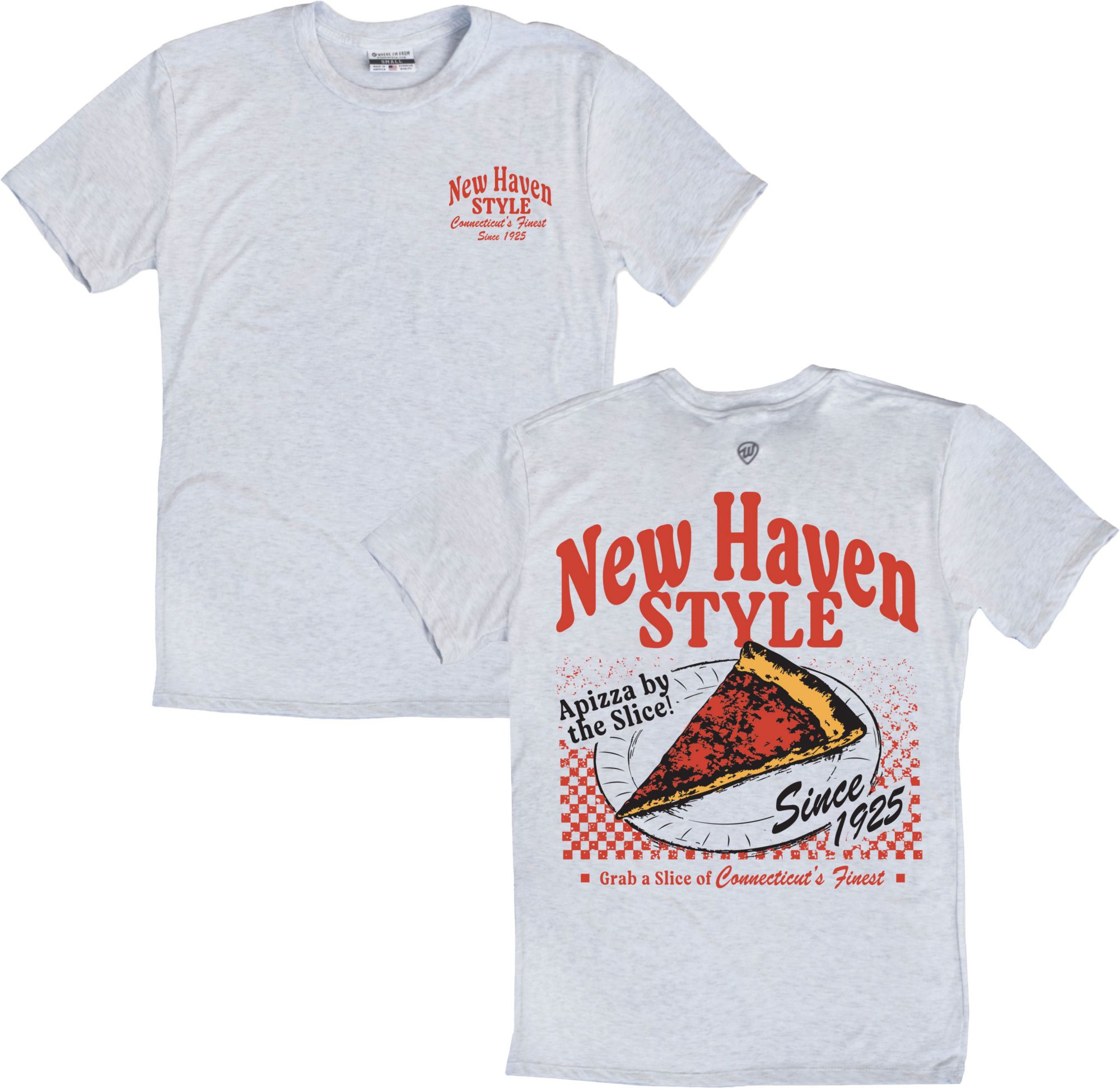 Where I'm From Men's Connecticut White Pizza 2Hit T-Shirt product image