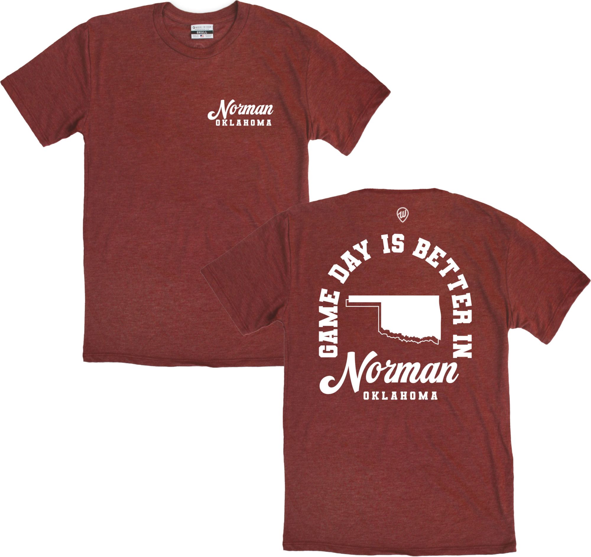 Where I'm From Men's Norman Maroon Game Day 2Hit T-Shirt product image