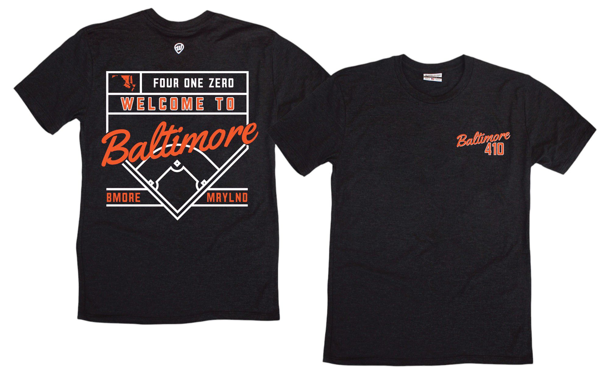 Where I'm From Adult Baltimore Black 2Sided Diamond T-Shirt product image