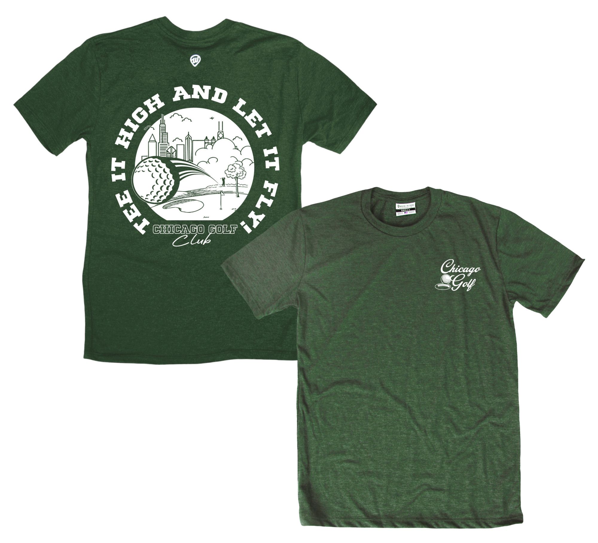 Where I'm From Adult Chicago Green Father's Day 2Sided Golf T-Shirt product image