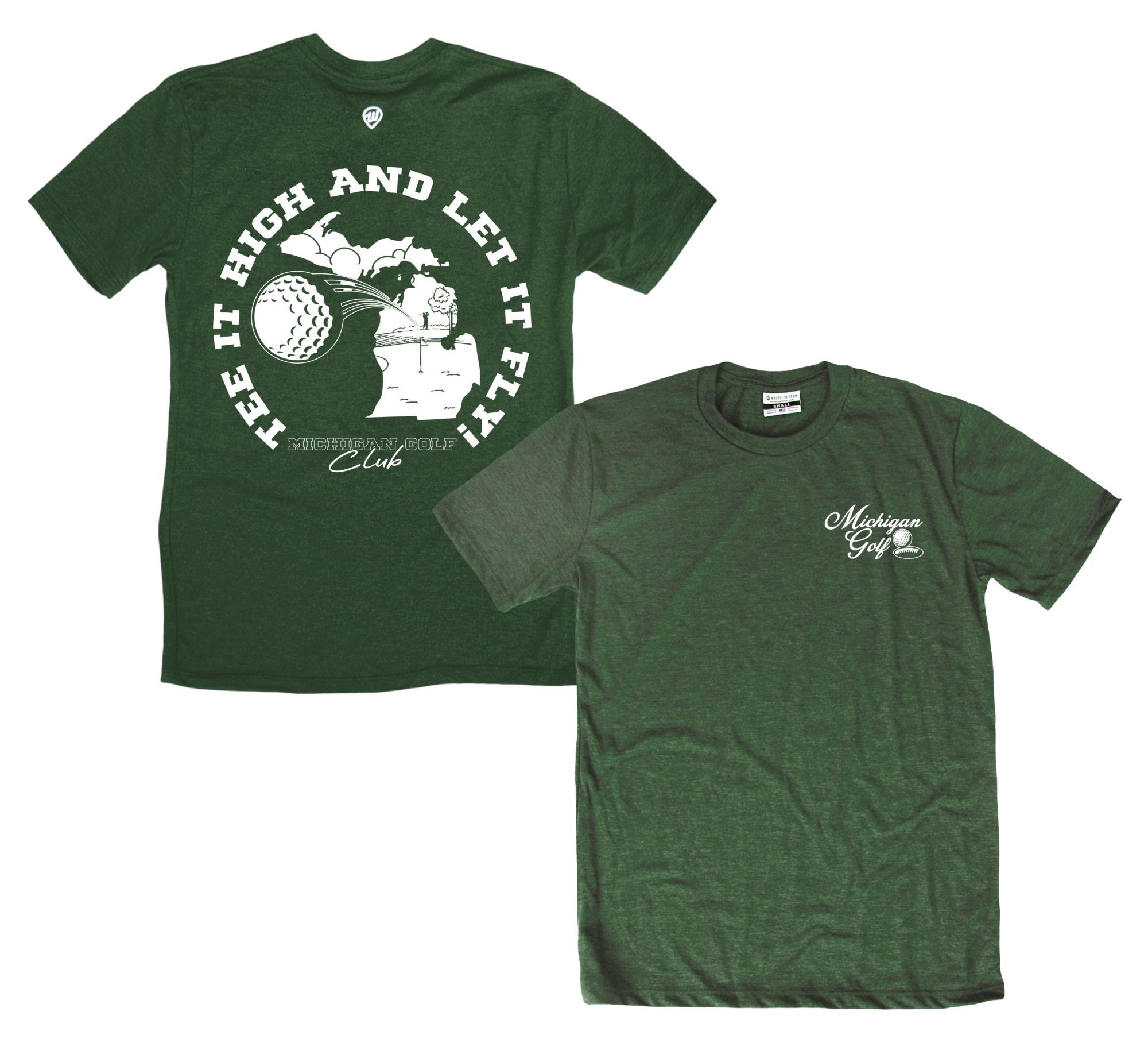 Where I'm From Adult Michigan Green Father's Day 2Sided Golf T-Shirt product image