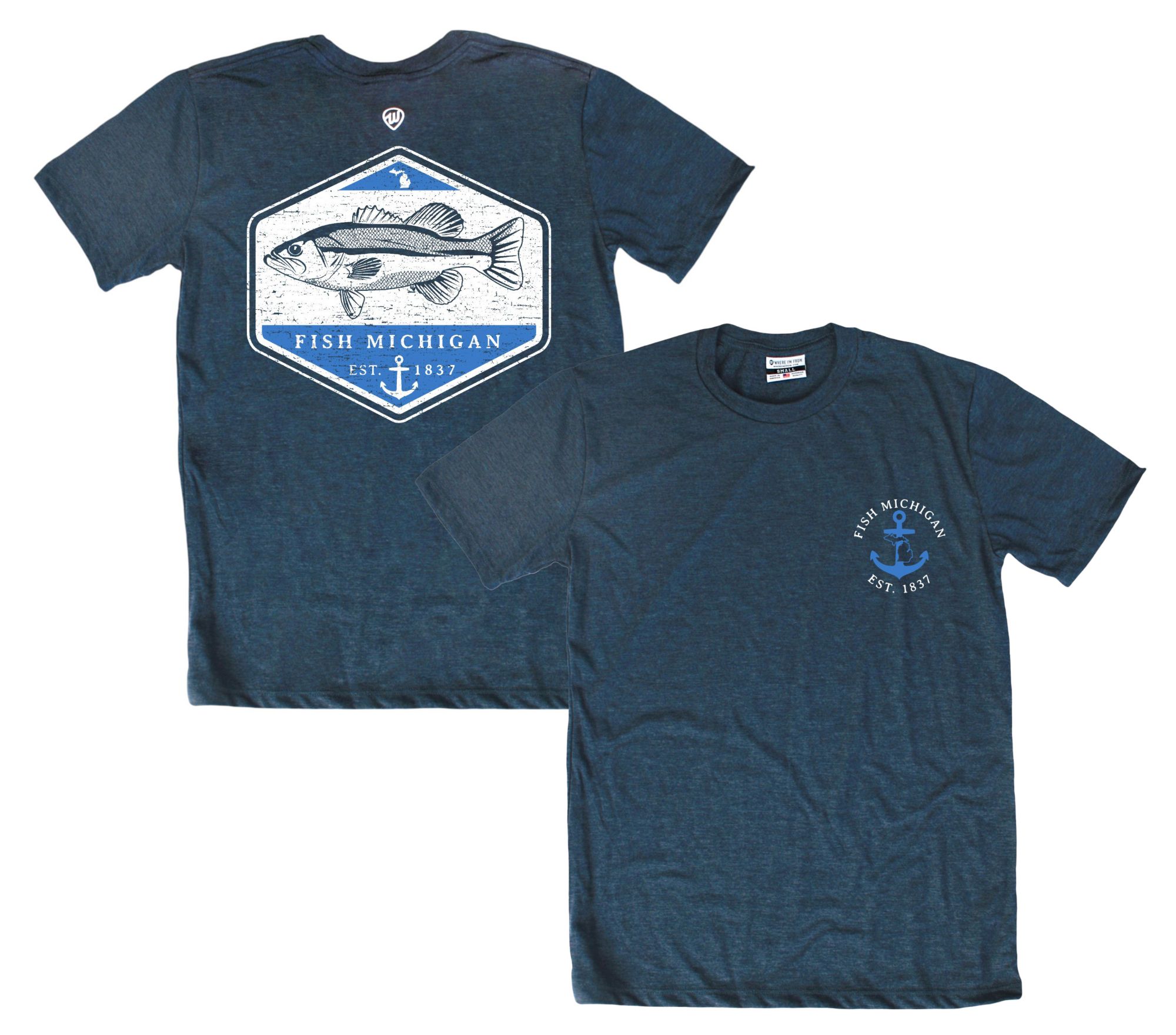 Where I'm From Adult Minnesota Navy Father's Day 2Sided Fishing T-Shirt product image