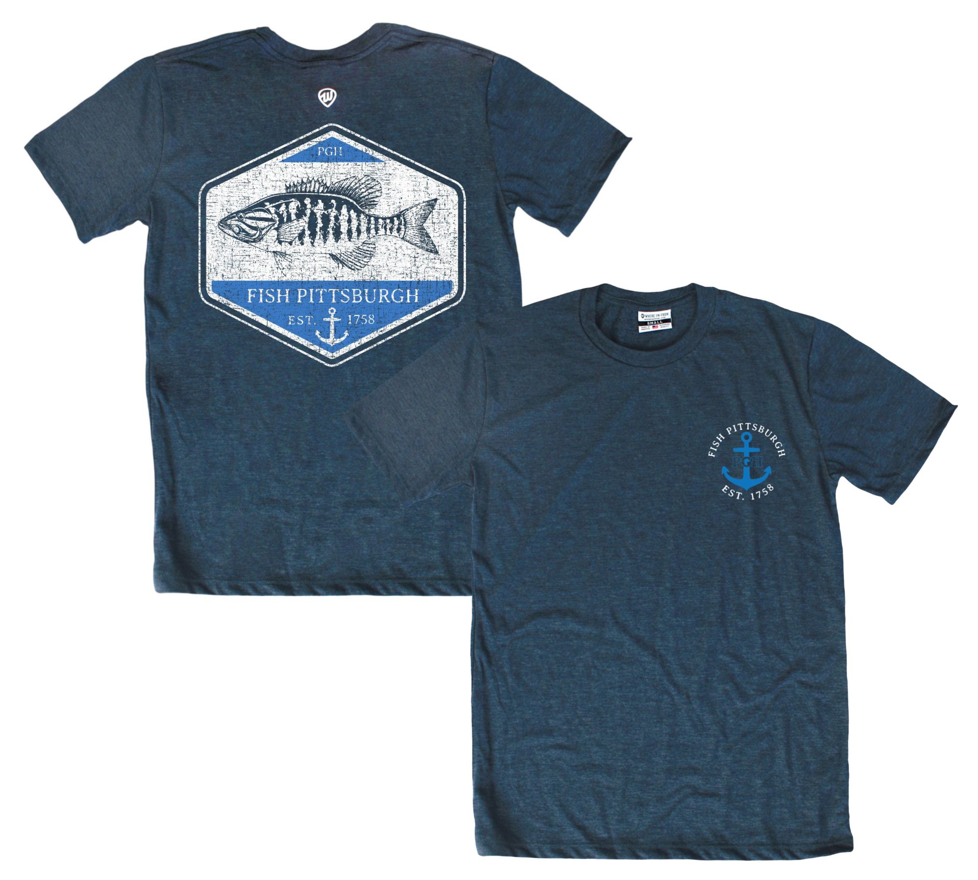 Where I'm From Adult Pittsburgh Navy Father's Day 2Sided Fishing T-Shirt product image